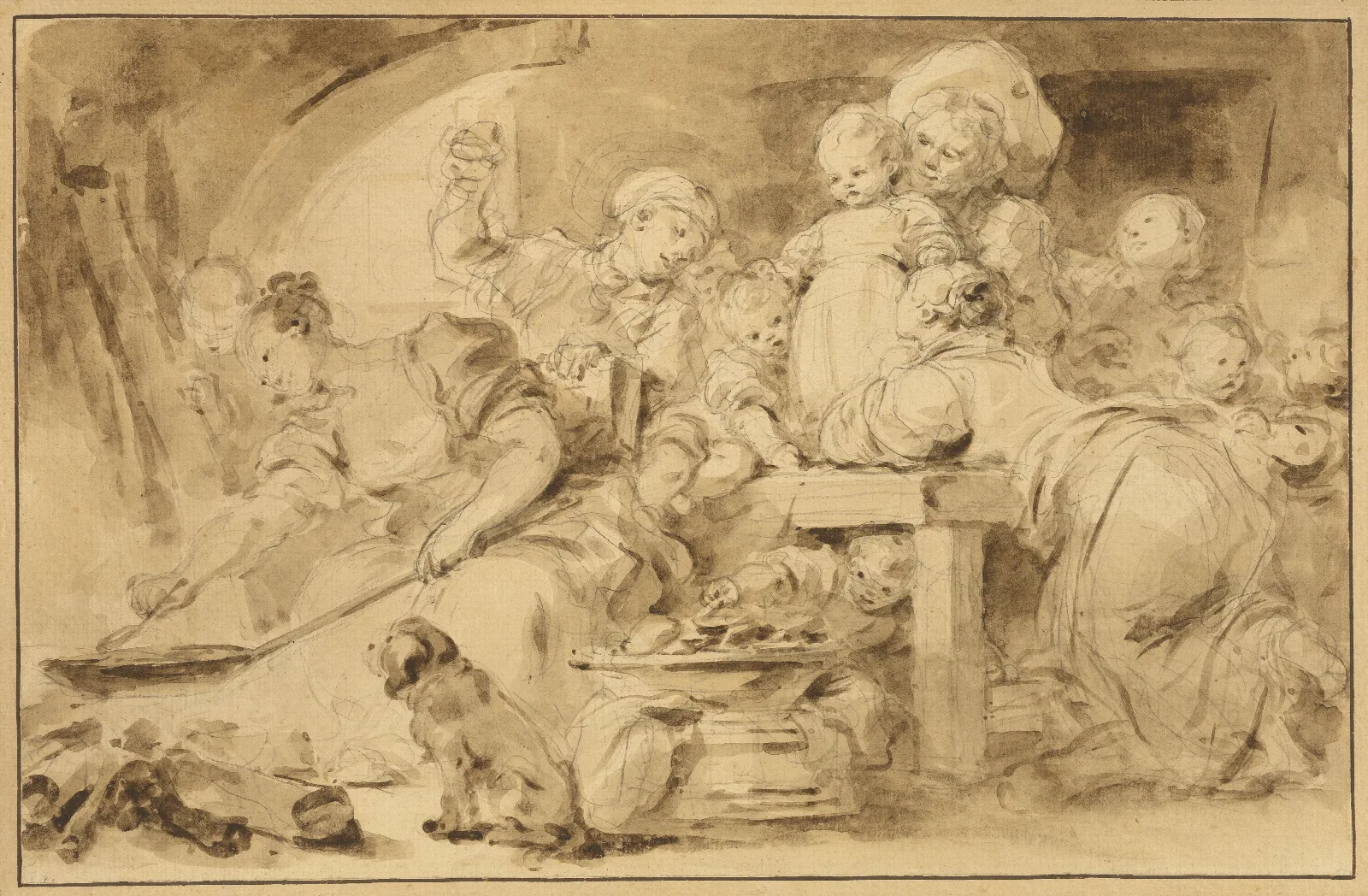 Making Fritters Les Beignets Wall Art by Jean-Honoré Fragonard - Canvas Print