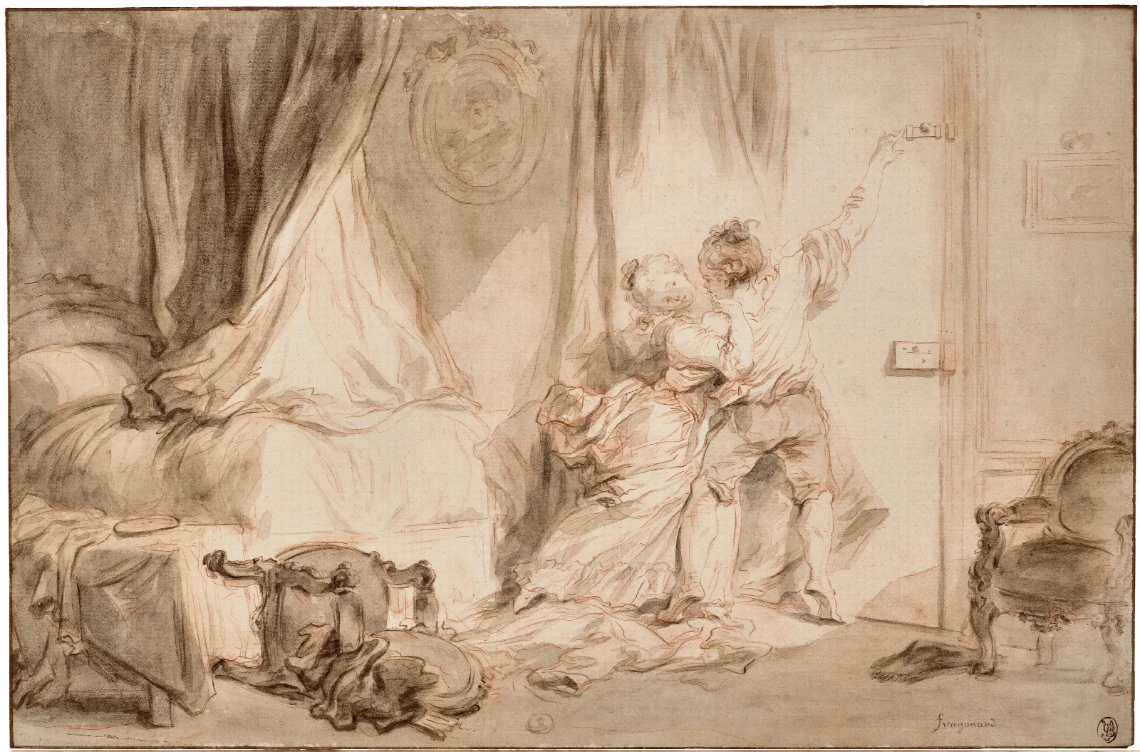 Le Verrou The Bolt 2 Wall Art by Jean-Honoré Fragonard - Canvas Print
