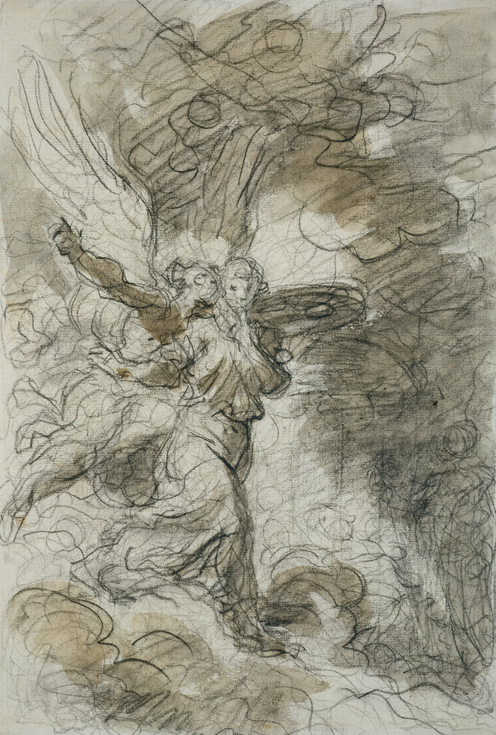 Der Erzengel Michael Und Das Schweigen Vor Der Hohle Des Schlafes Nach Ariost Wall Art by Jean-Honoré Fragonard - Canvas Print