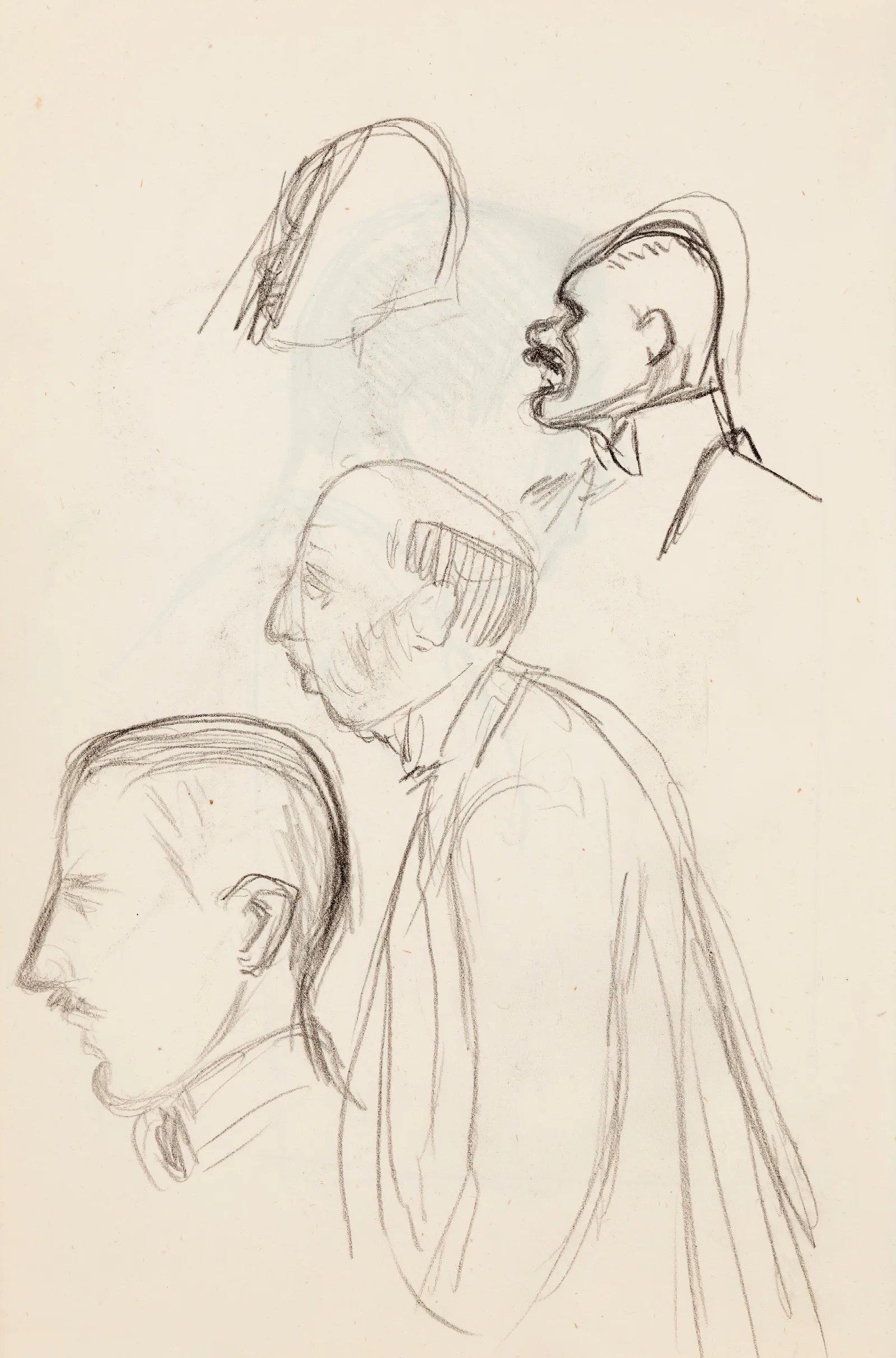 Portraits Of Men Sketch Wall Art by Magnus Enckell - Canvas Print