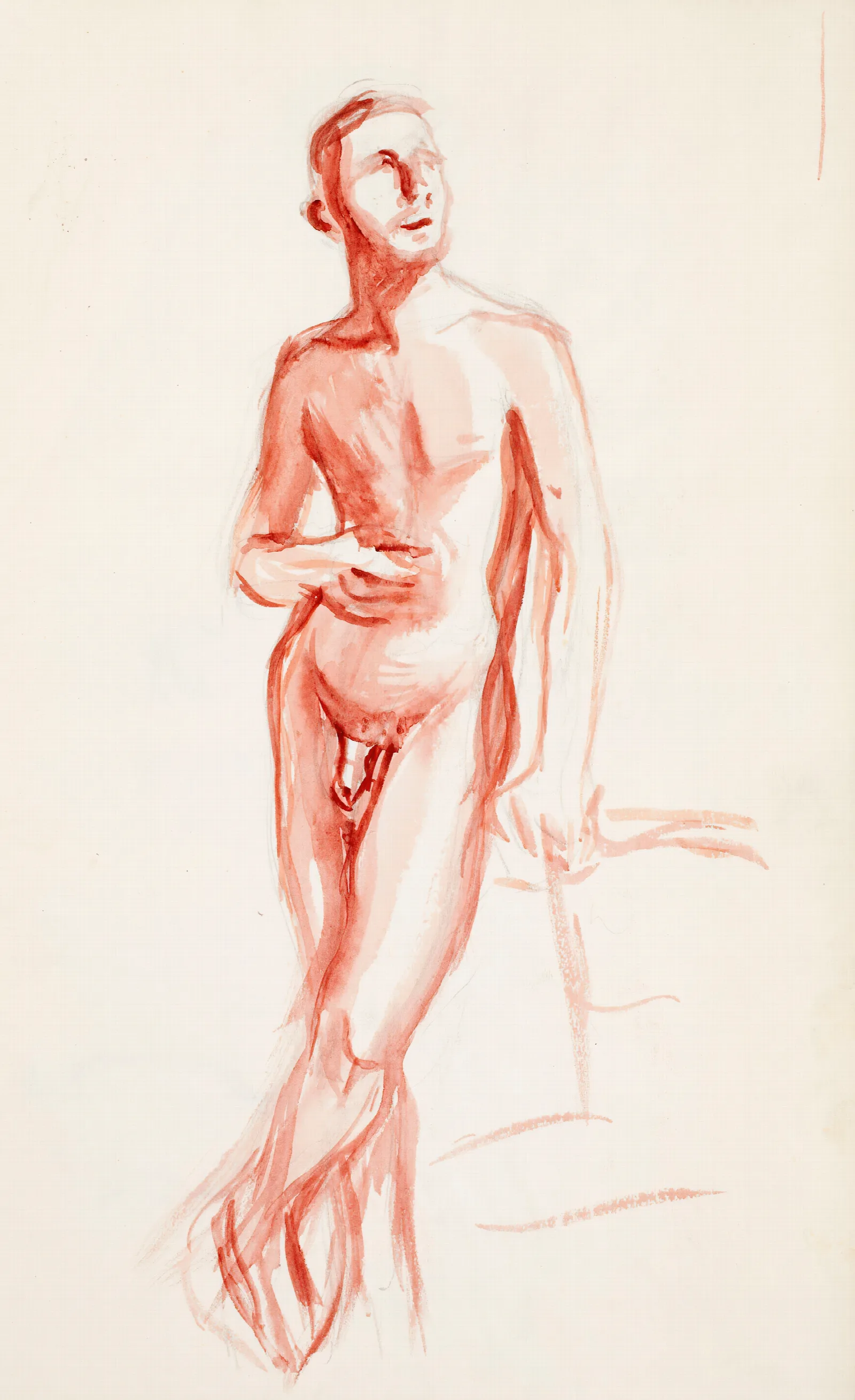 Poseeraava Alaston Mies Wall Art by Magnus Enckell - Canvas Print