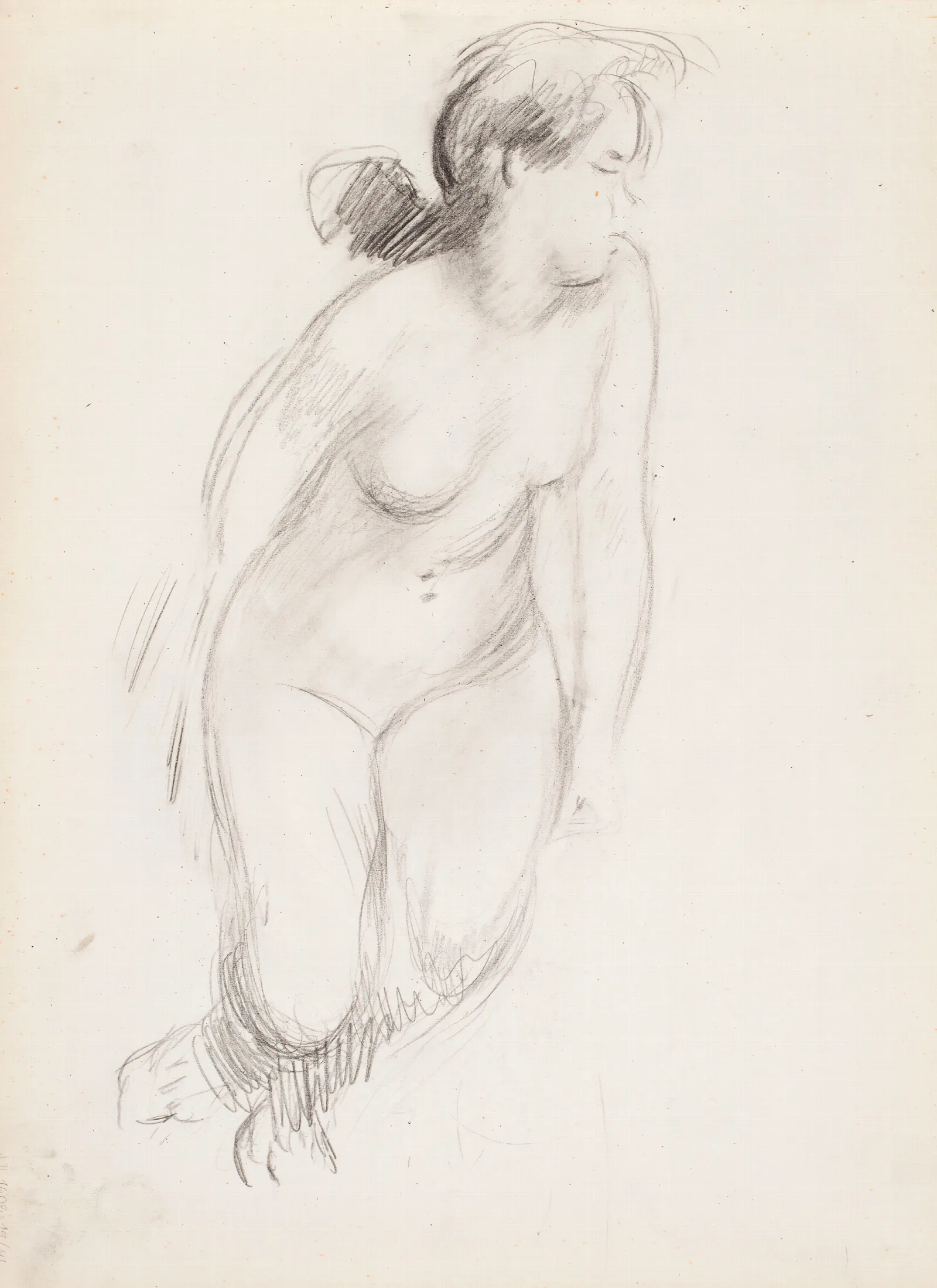 Sitting Naked Woman Wall Art by Magnus Enckell - Canvas Print