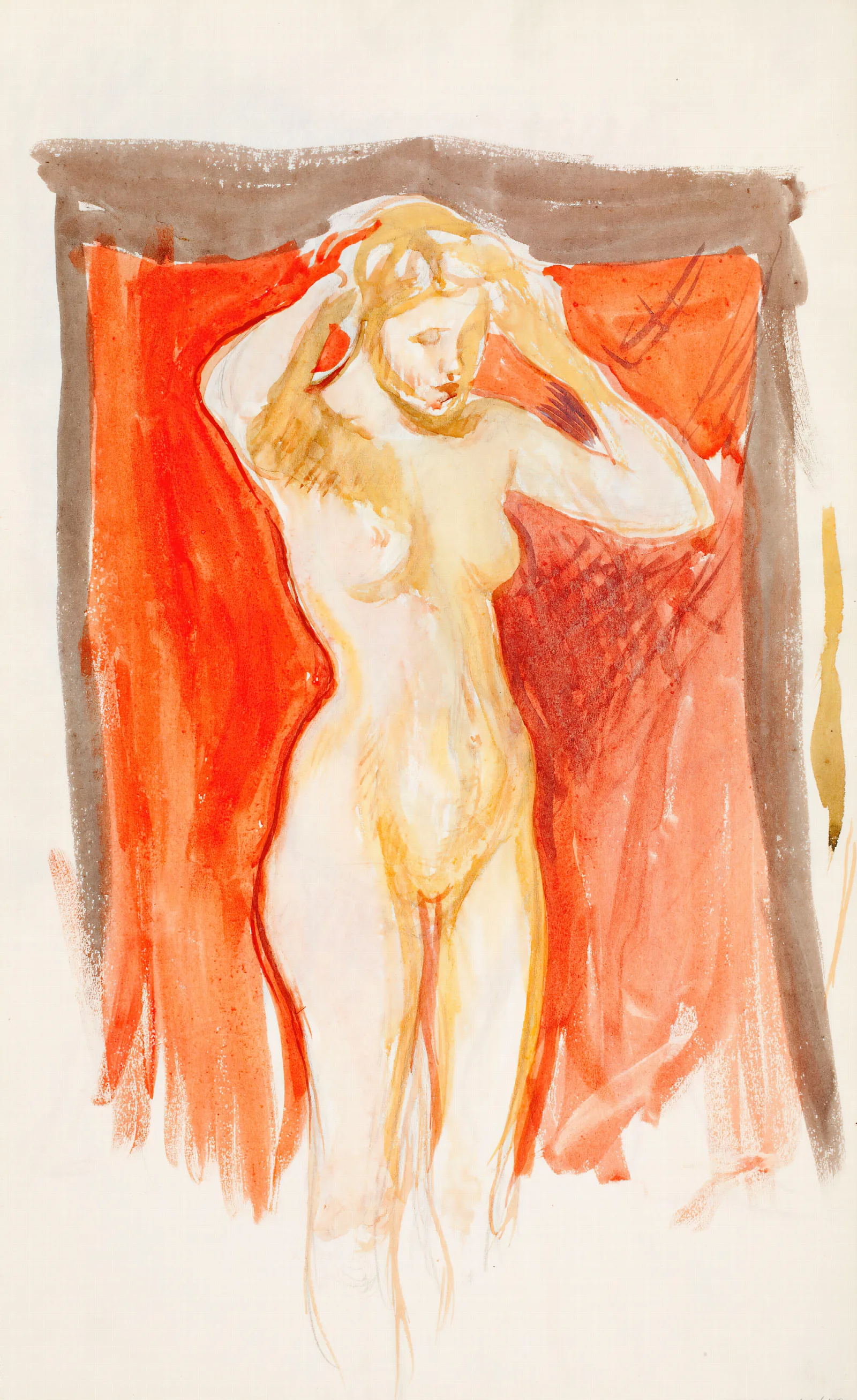 Standing Nude Model 2 Wall Art by Magnus Enckell - Canvas Print