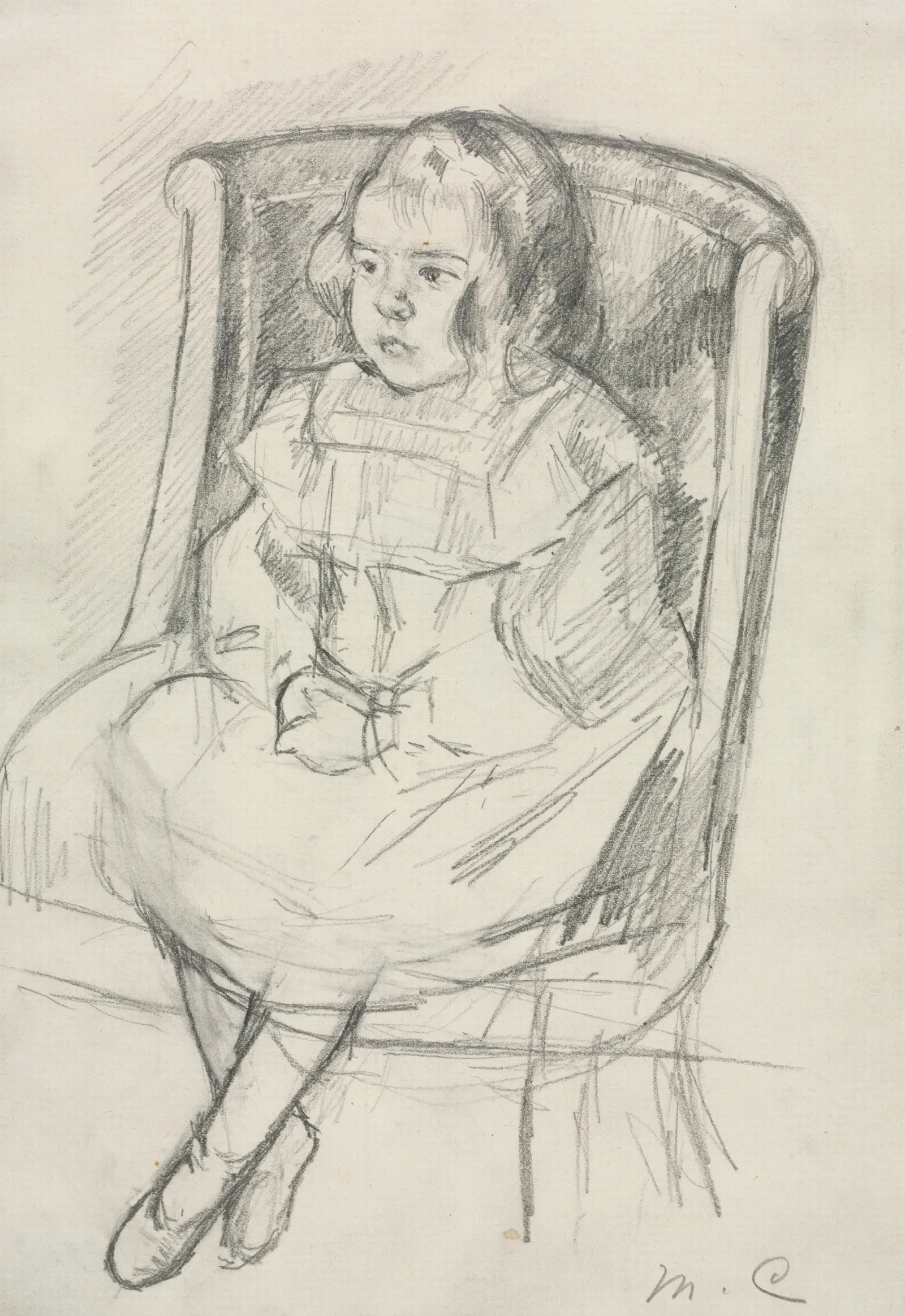 Simone Seated Wall Art by Mary Cassatt - Canvas Print