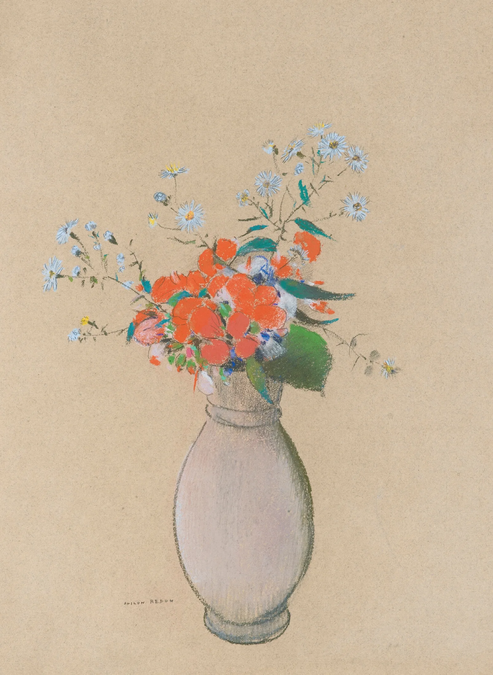 Vase De Fleurs 2 Wall Art by Odilon Redon - Canvas Print