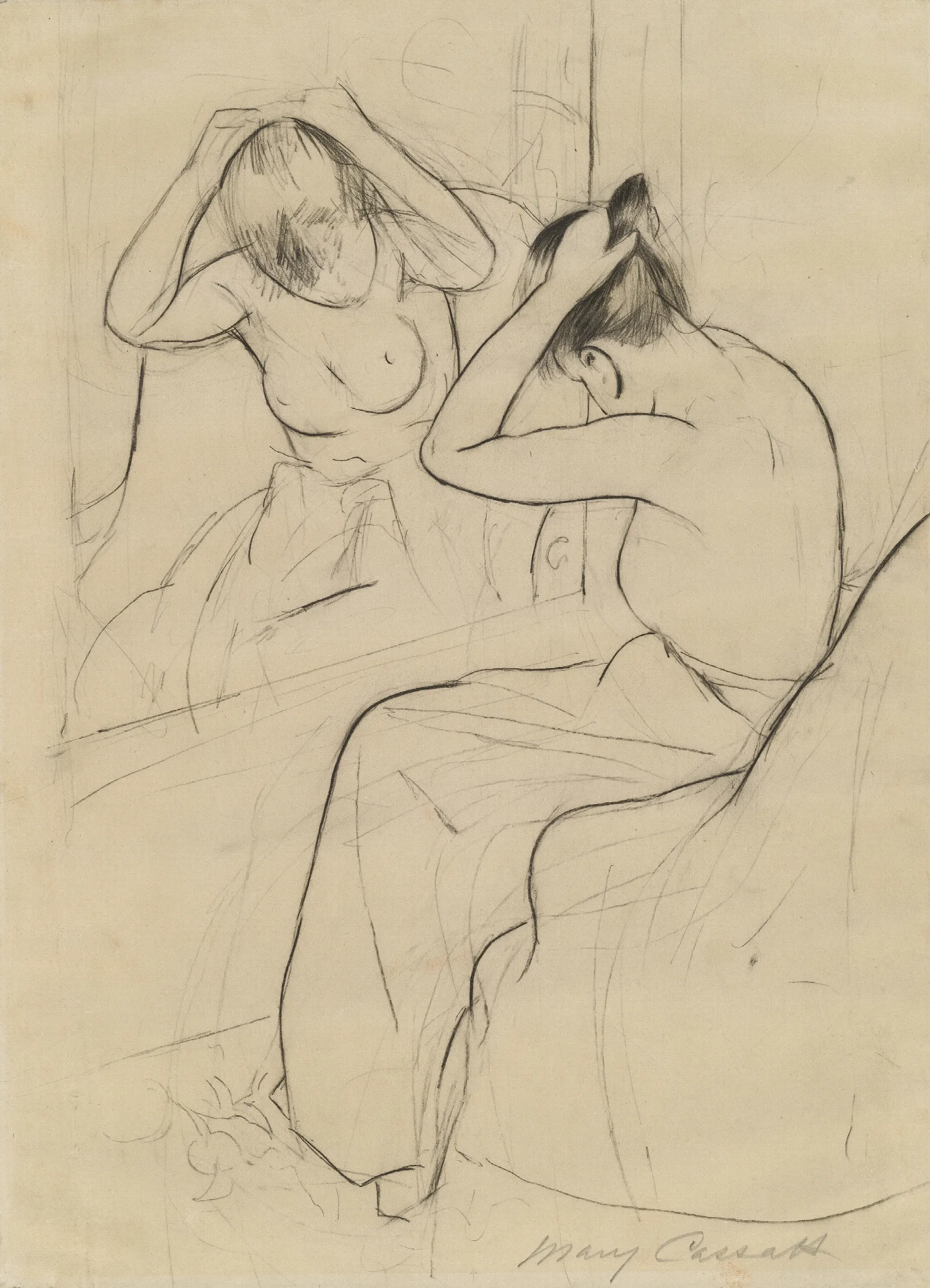 The Coiffure 2 Wall Art by Mary Cassatt - Canvas Print