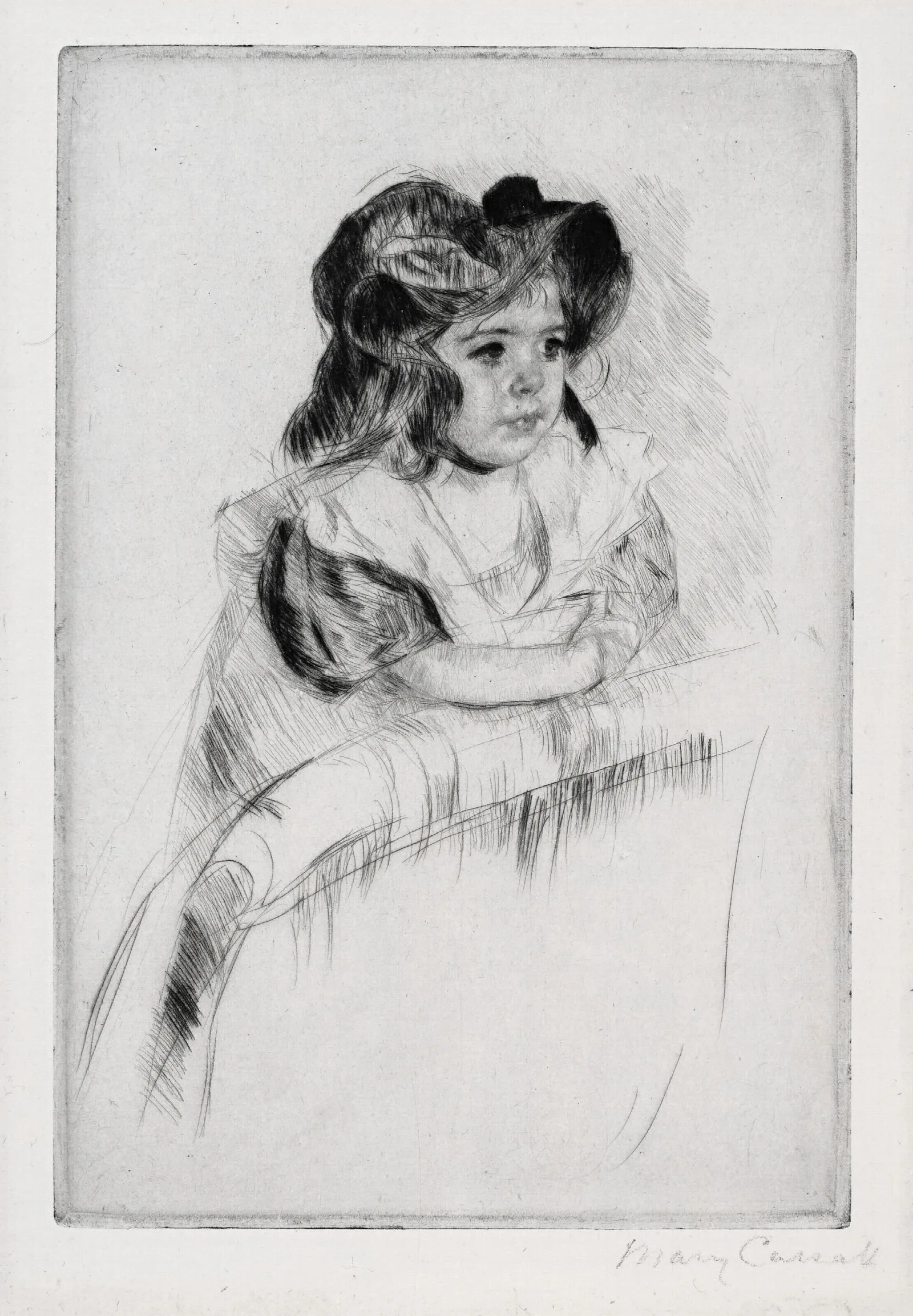 Margot Resting Arms On Back Of Armchair 2 Wall Art by Mary Cassatt - Canvas Print