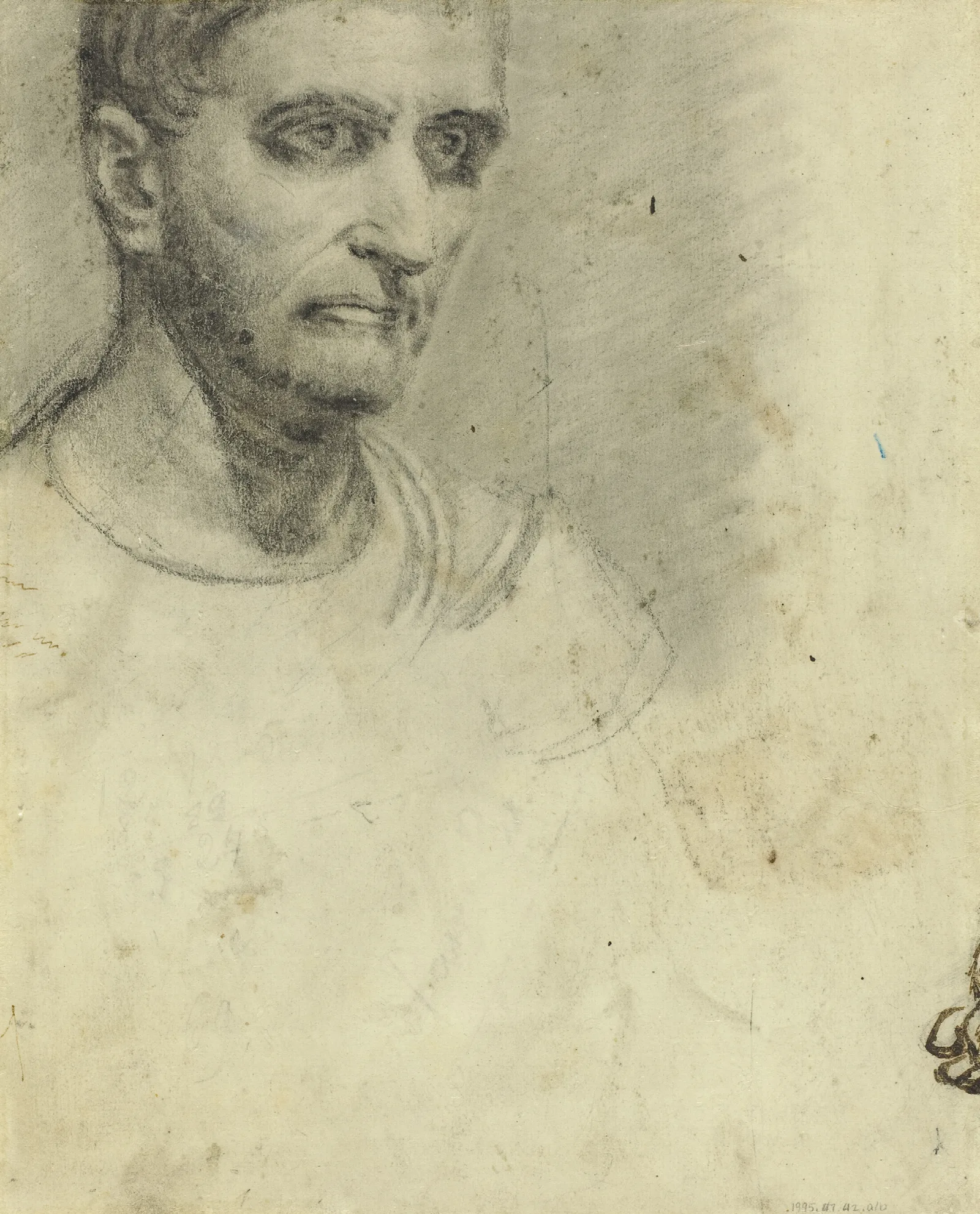 Study Of A Man Verso Wall Art by Théodore Géricault - Canvas Print
