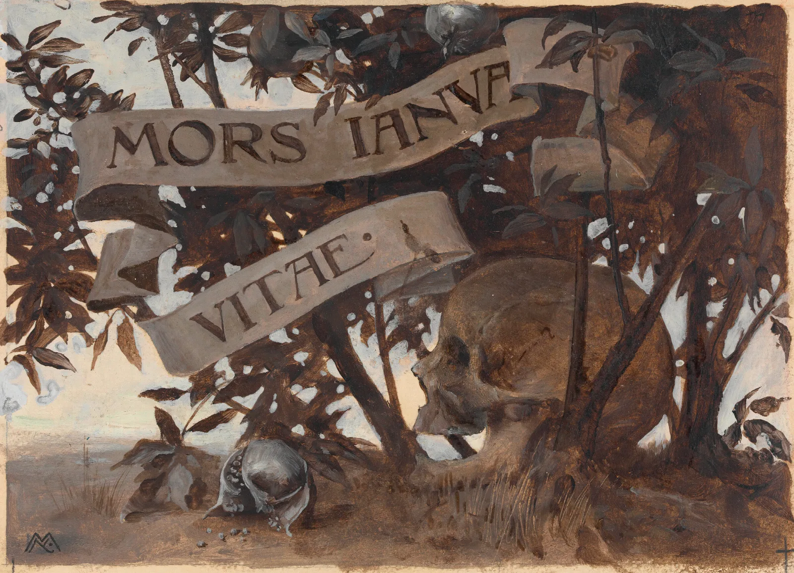 Mors Janua Vitae Death Is The Gate To Life Wall Art by Koloman Moser - Canvas Print