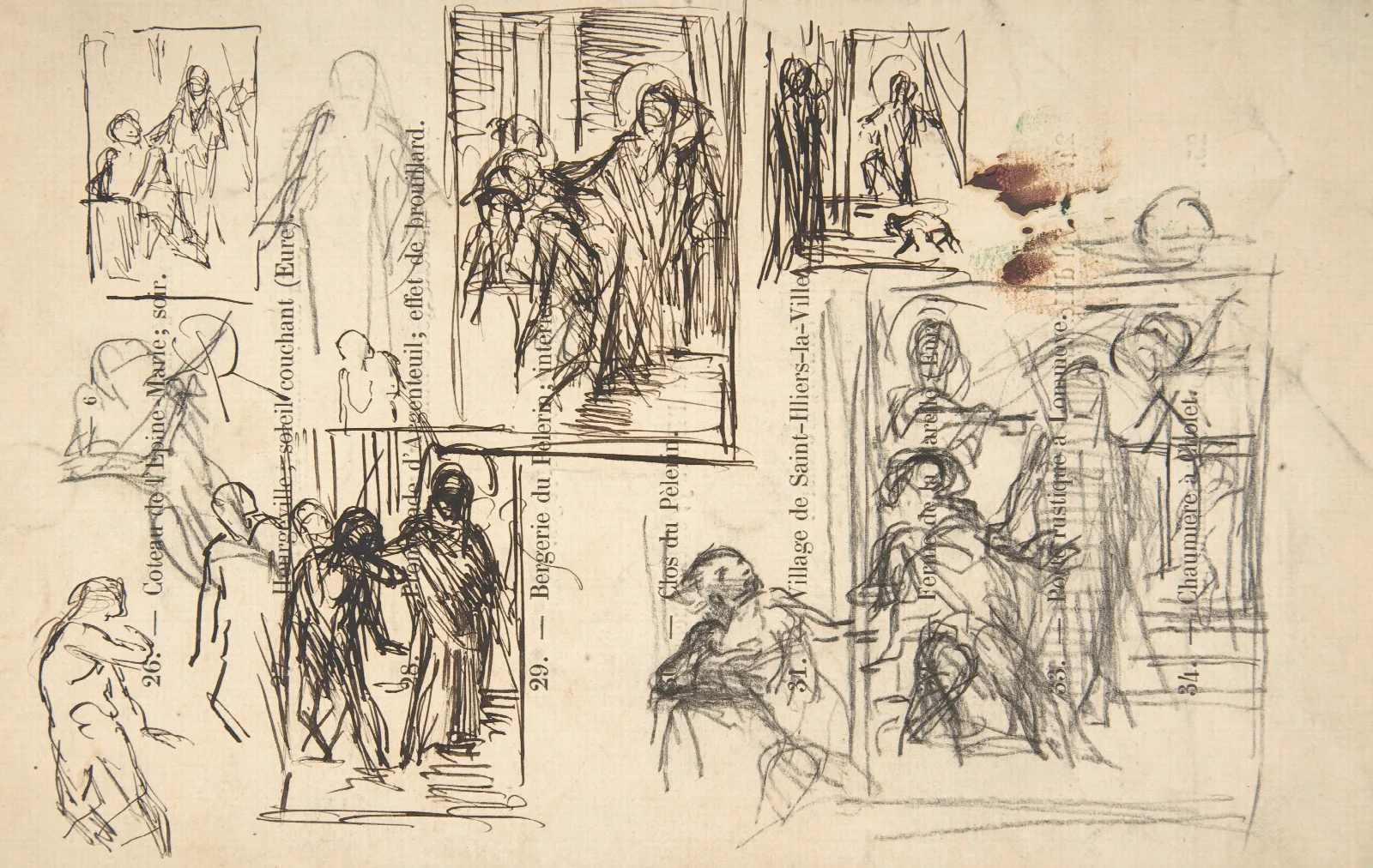 Studies For A Figure Composition Wall Art by Narcisse-Virgile Diaz de La Peña - Canvas Print