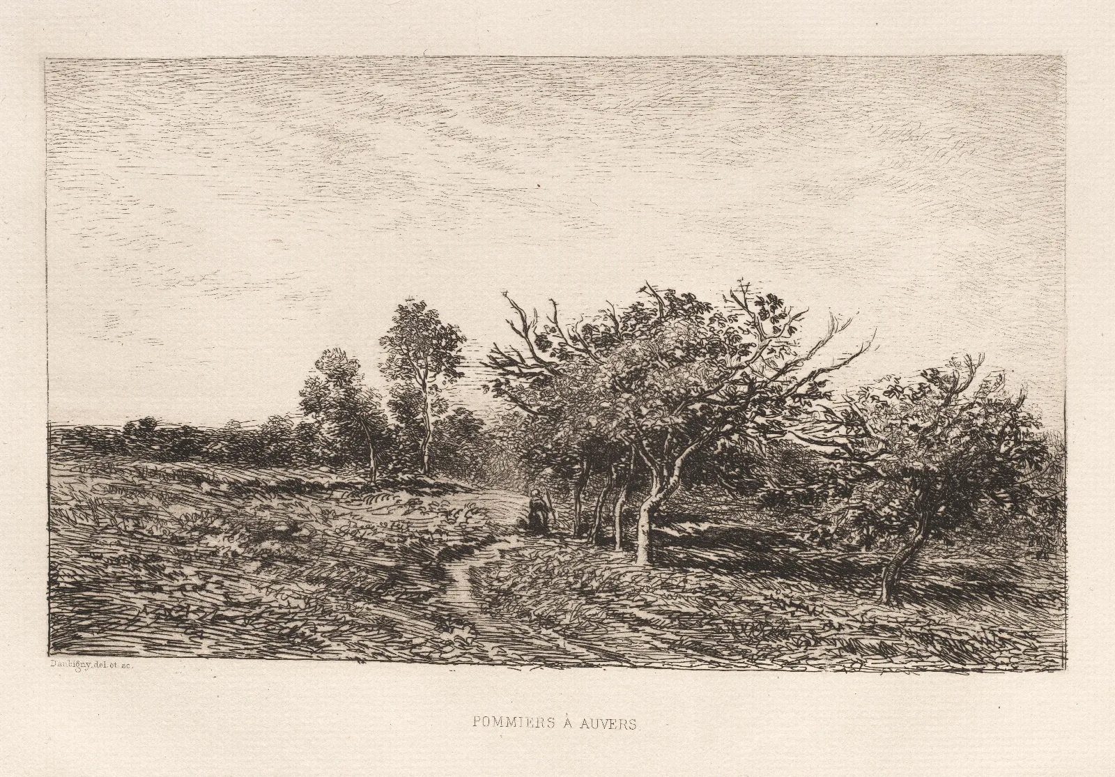Apple Trees At Auvers Pommiers A Auvers Wall Art by Charles François Daubigny - Canvas Print