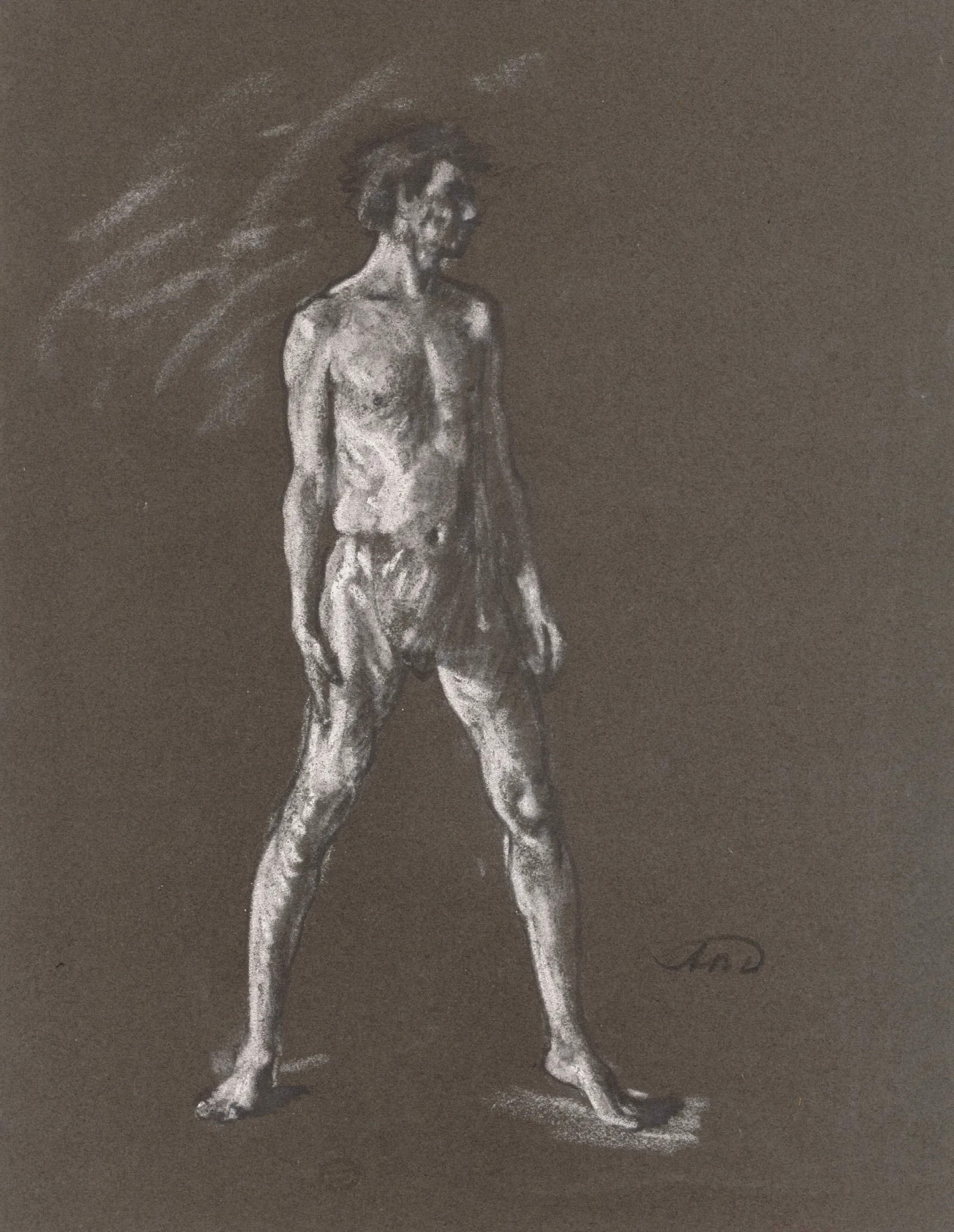 Study Of A Standing Man 7 Wall Art by Arthur Bowen Davies - Canvas Print