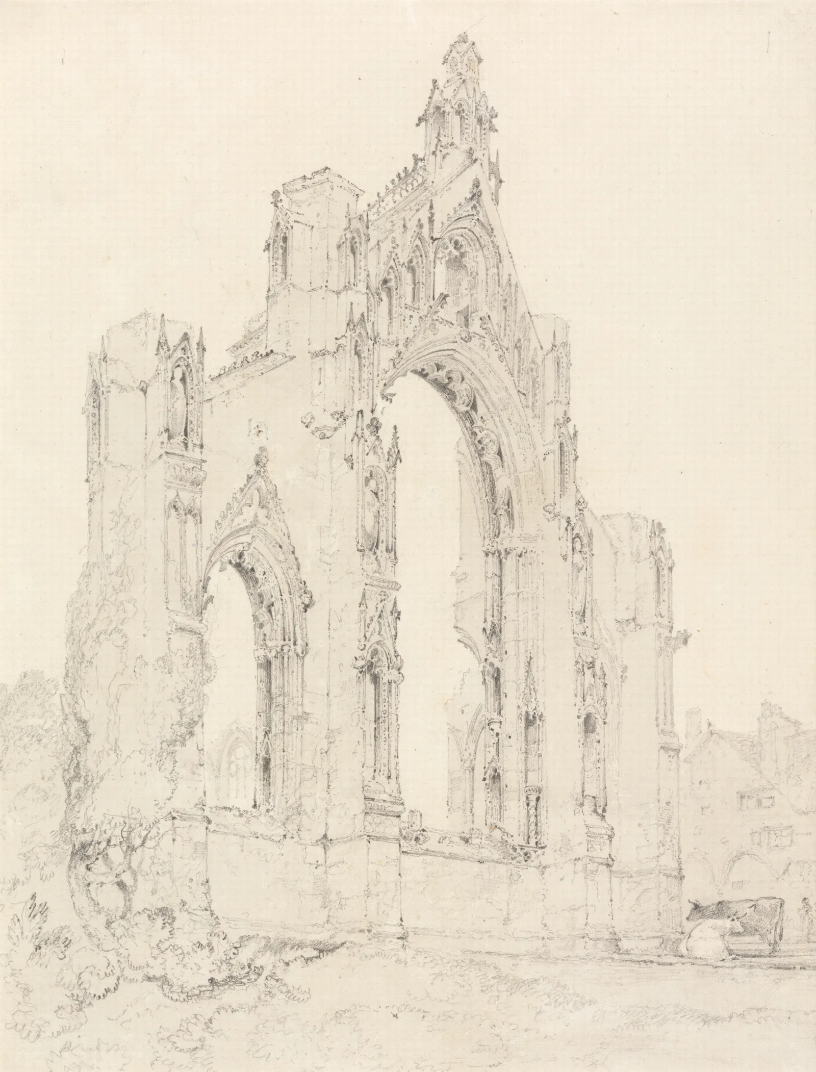East End Of Howden Church Yorkshire Wall Art by John Sell Cotman - Canvas Print