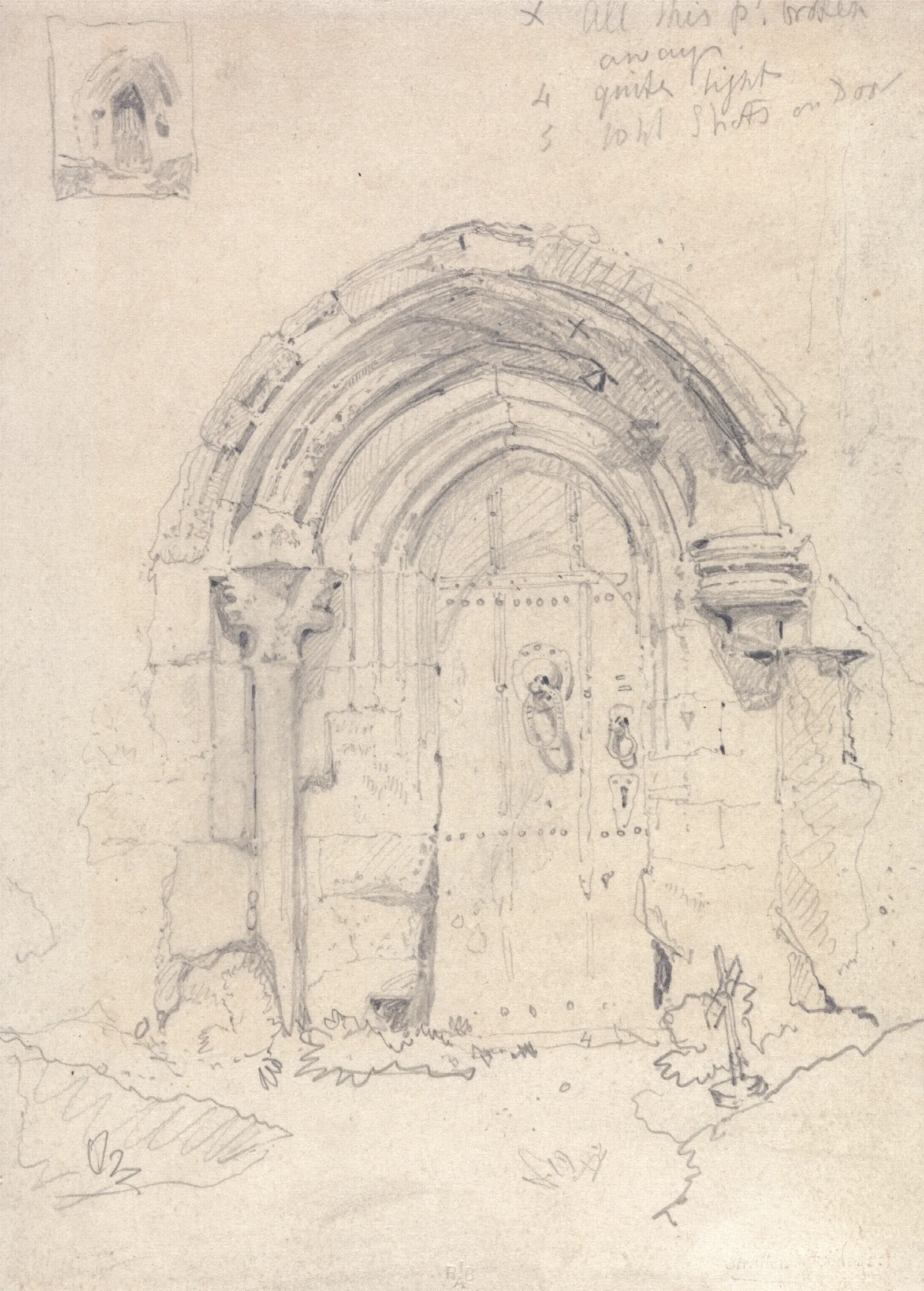 Porch Of The Church Of Stratton Saint Marys Norfolk Wall Art by John Sell Cotman - Canvas Print