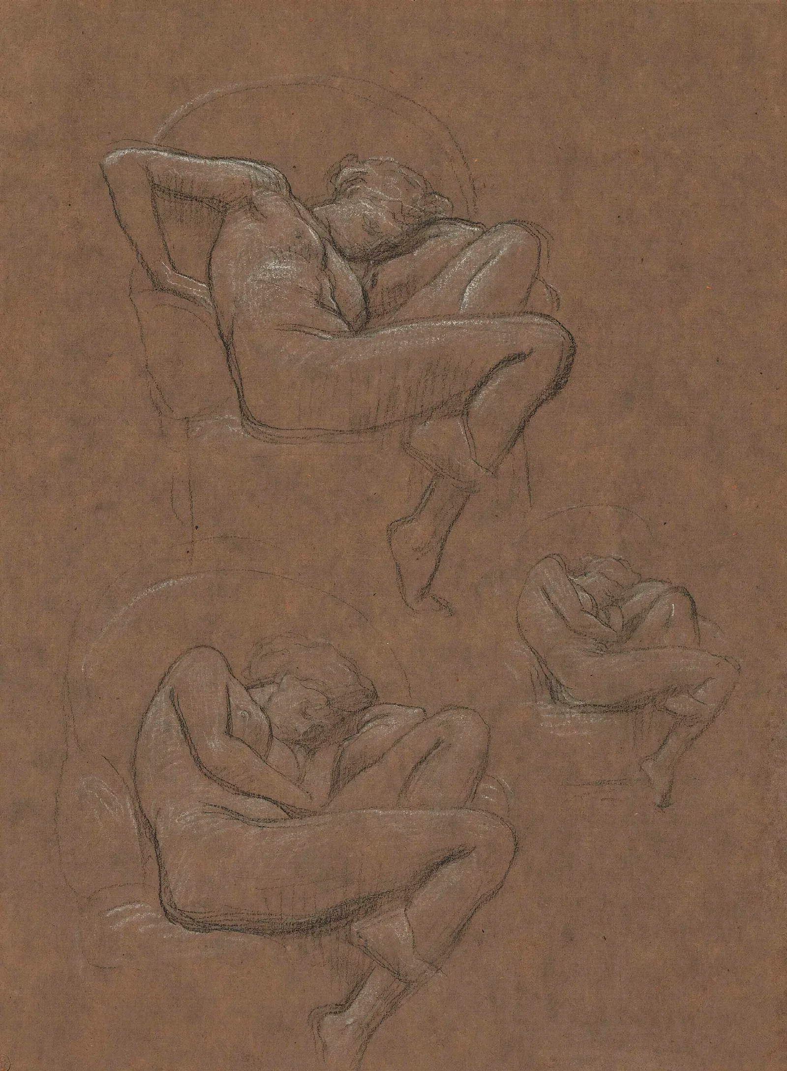 Three Studies For Flaming June Wall Art by Frederic Leighton - Canvas Print