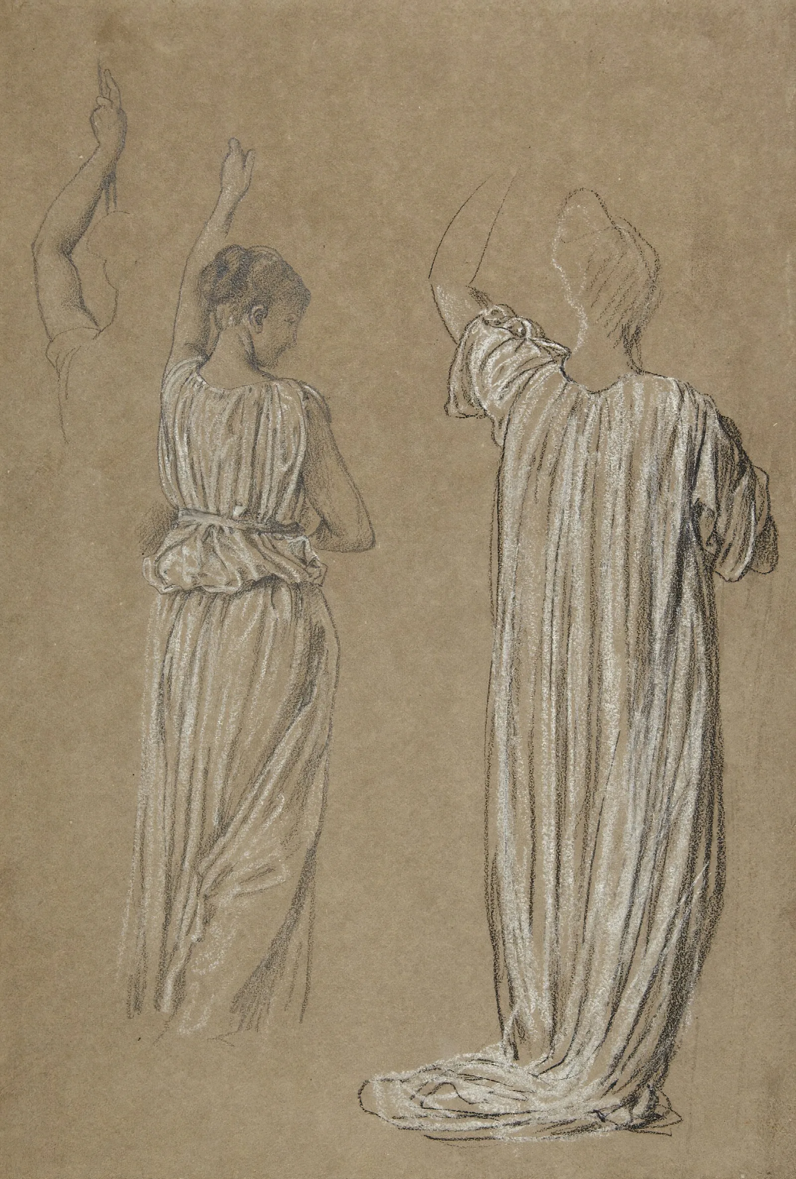 Studies Of A Standing Draped Figure Wall Art by Frederic Leighton - Canvas Print