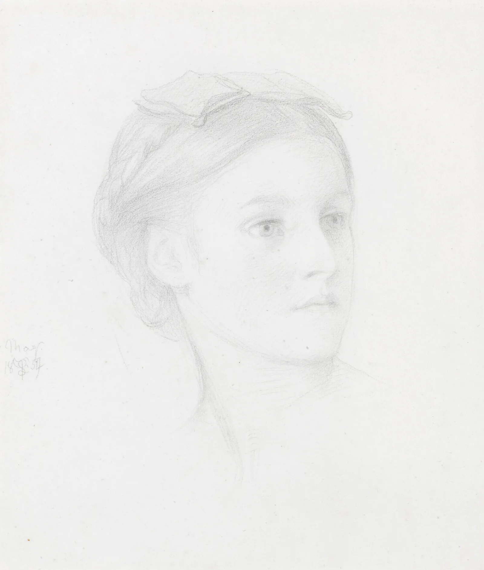 Portrait Of May Sartoris 2 Wall Art by Frederic Leighton - Canvas Print