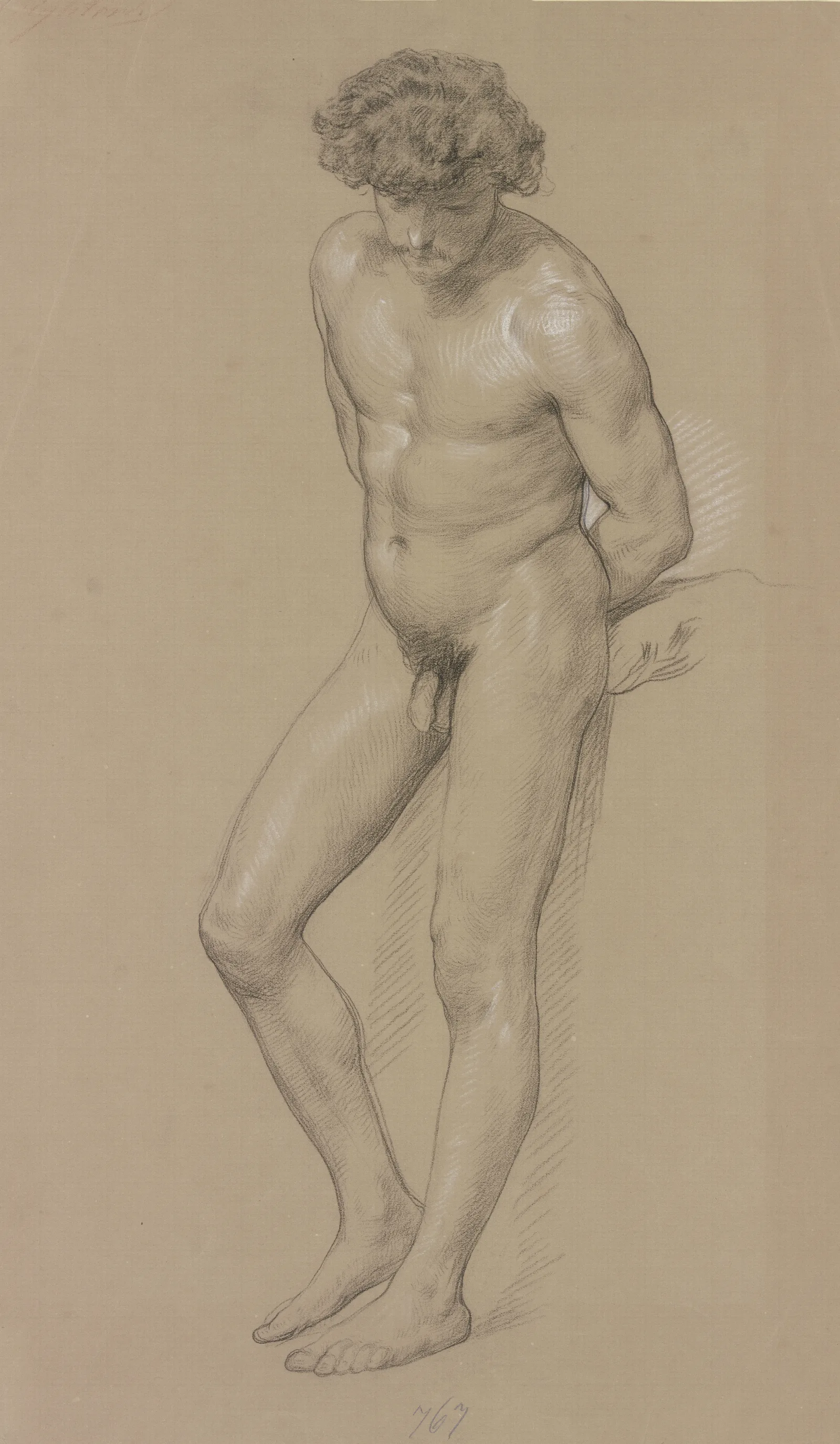 Standing Male Nude 14 Wall Art by Frederic Leighton - Canvas Print