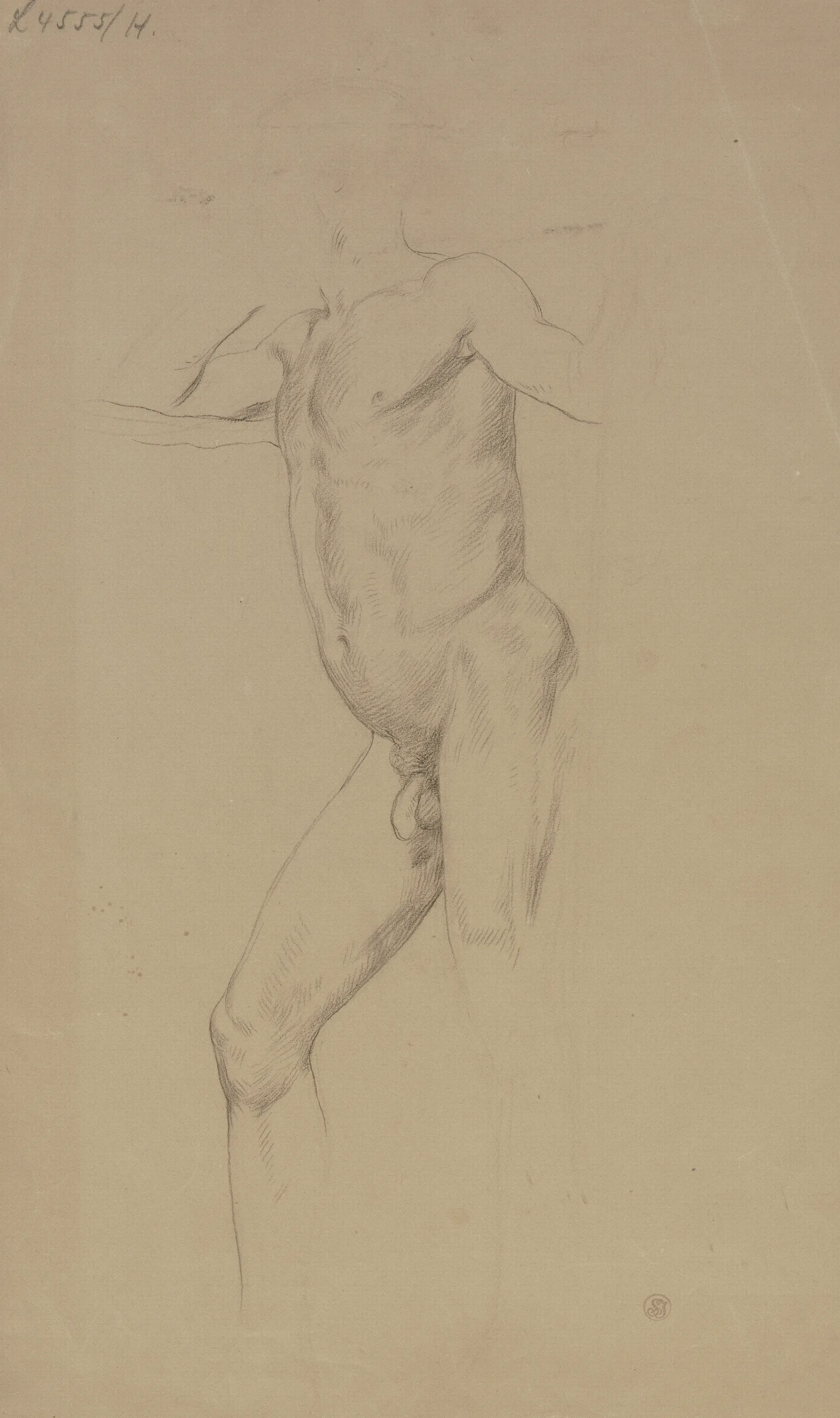Standing Male Nude 15 Wall Art by Frederic Leighton - Canvas Print