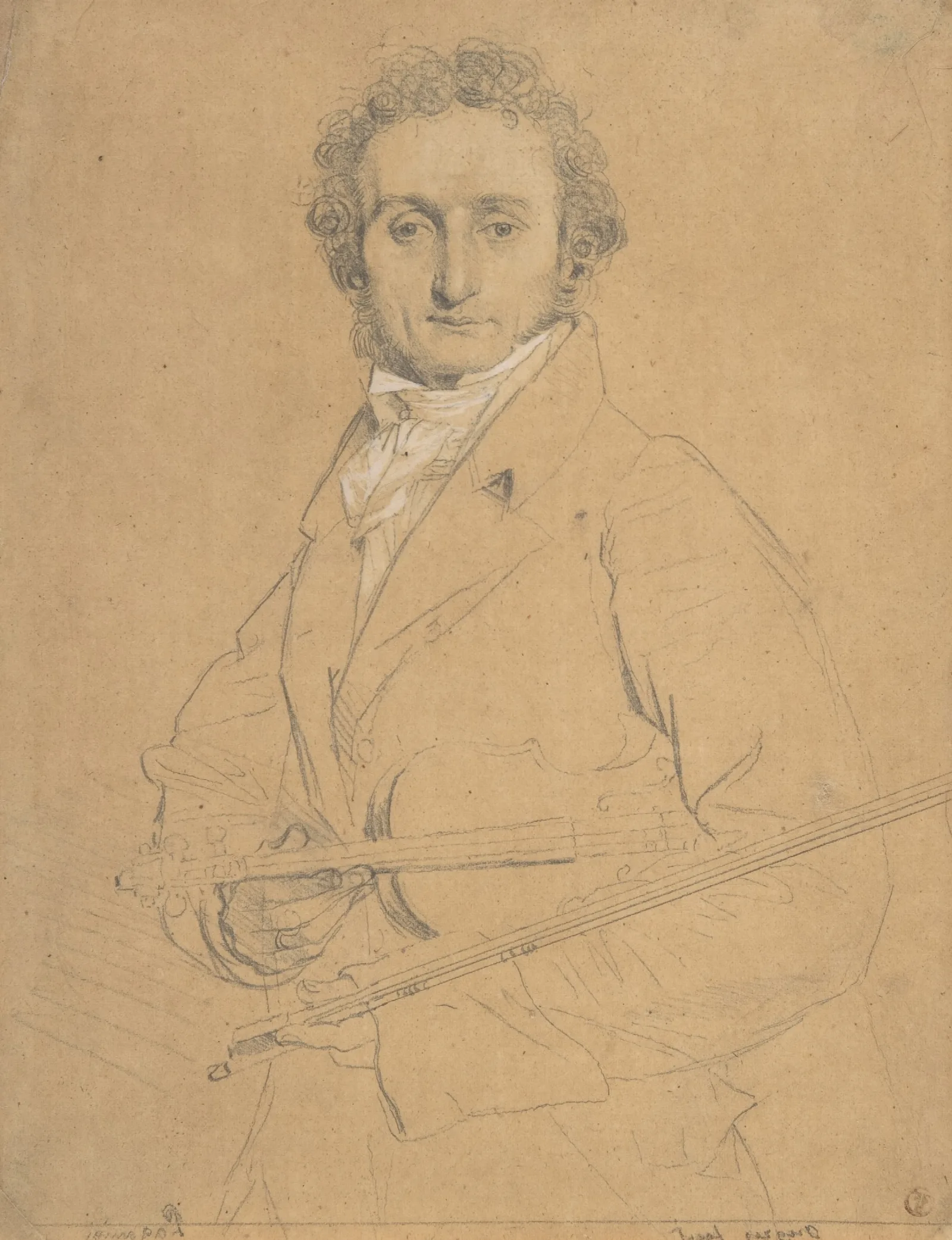 Niccolo Paganini 1784 1840 Wall Art by Jean Auguste Dominique Ingres - Canvas Print