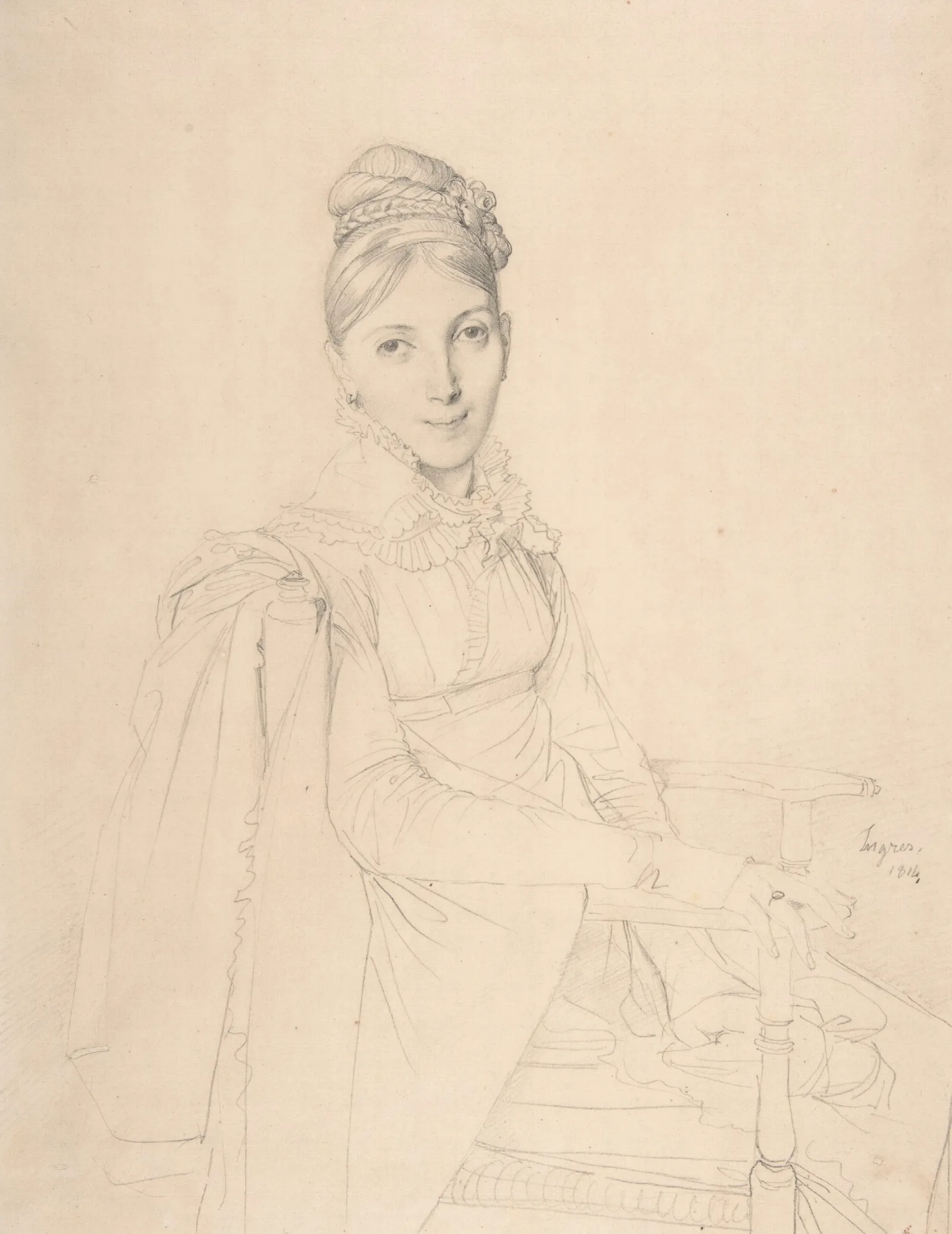 Portrait Of A Seated Lady 2 Wall Art by Jean Auguste Dominique Ingres - Canvas Print