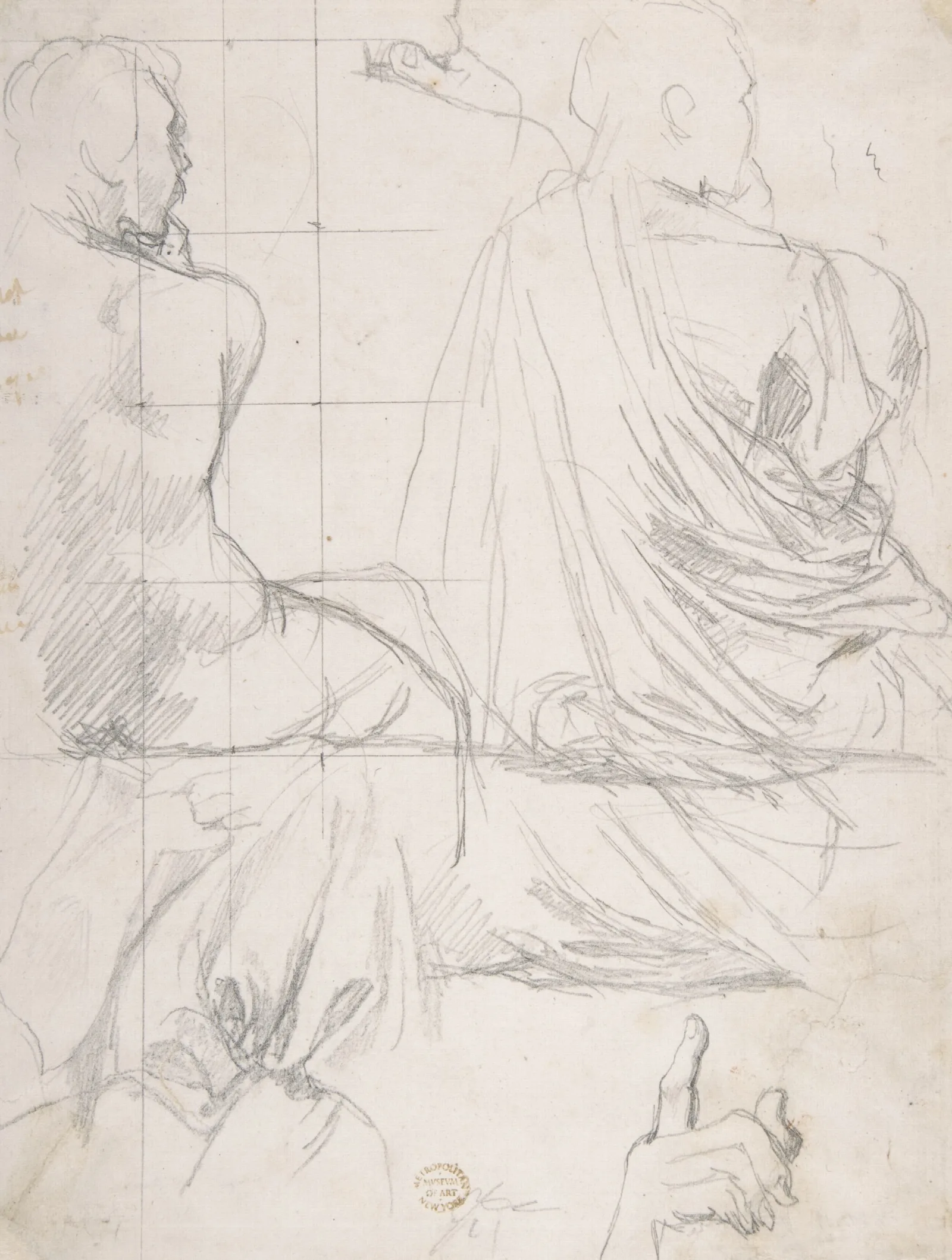 Study Of Figures 3 Wall Art by Jean Auguste Dominique Ingres - Canvas Print