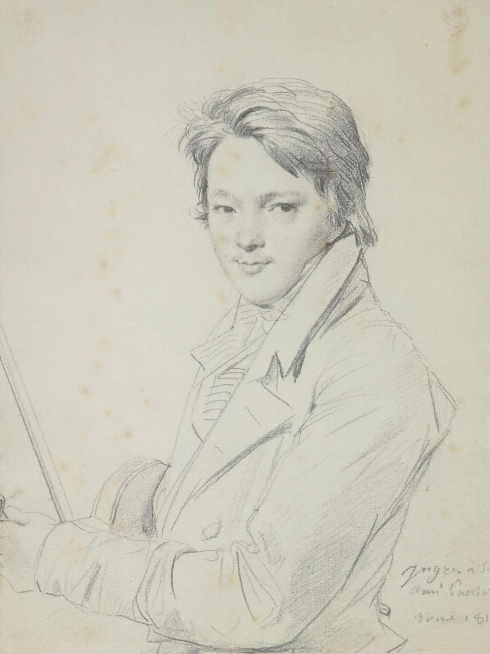 Portrait Du Compositeur Auguste Mathieu Panseron 1795 1859 Wall Art by Jean Auguste Dominique Ingres - Canvas Print
