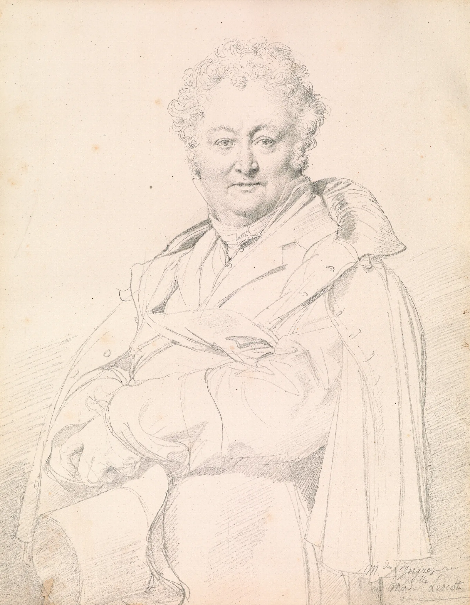 Portrait Of Guillaume Guillon Lethiere Wall Art by Jean Auguste Dominique Ingres - Canvas Print