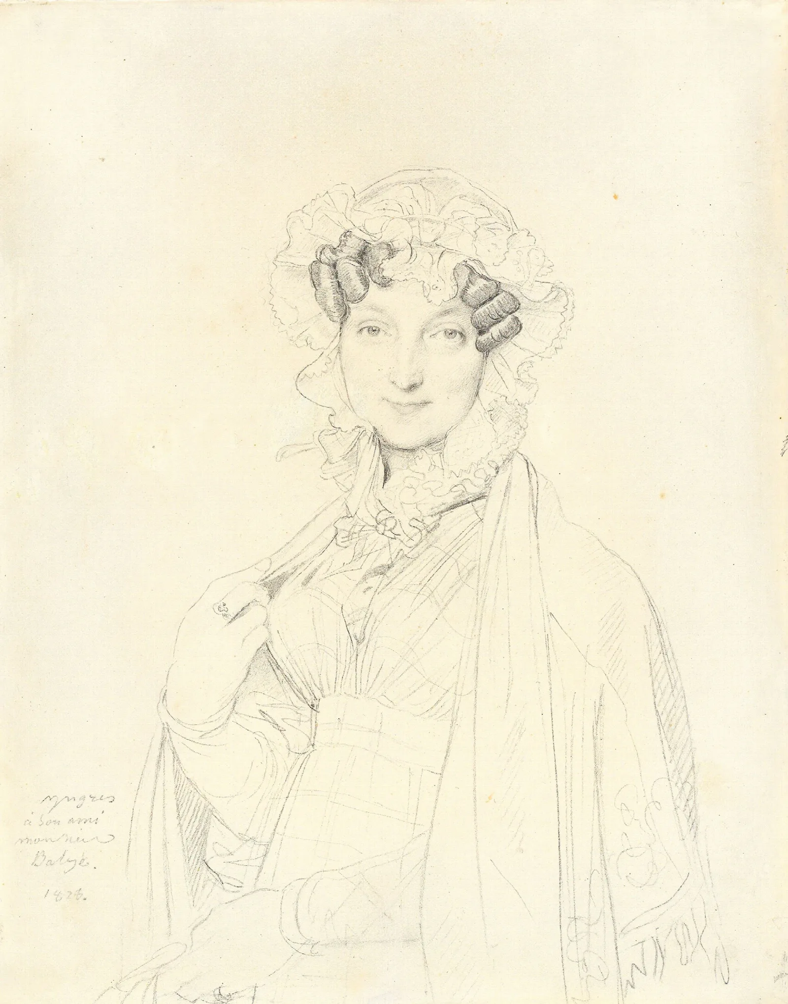 Portrait De Madame Joseph Balze Wall Art by Jean Auguste Dominique Ingres - Canvas Print