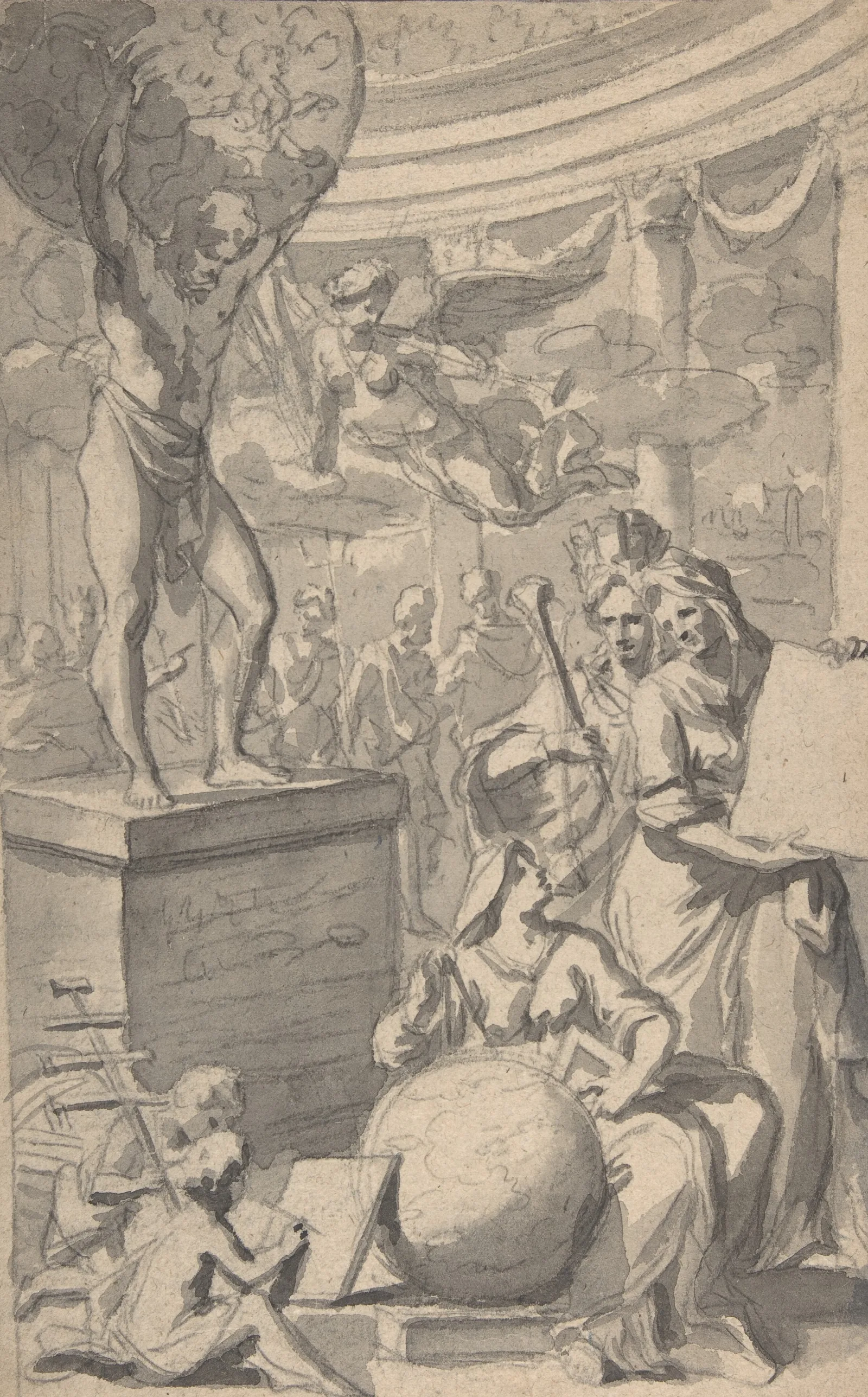 Design For A Frontispiece Of A Title Page Wall Art by Gerard de Lairesse - Canvas Print