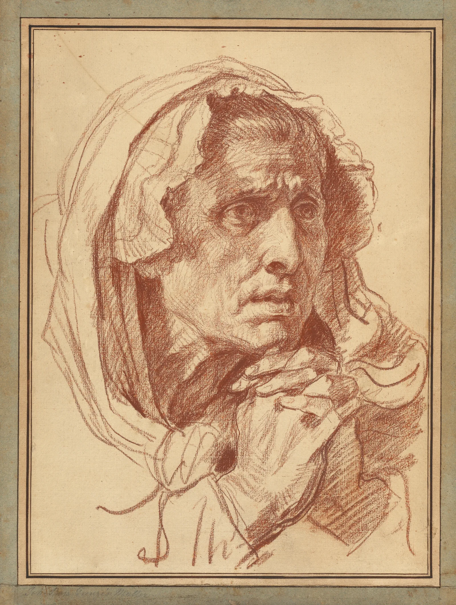 Study Of The Head Of An Old Woman Wall Art by Jean-Baptiste Greuze - Canvas Print