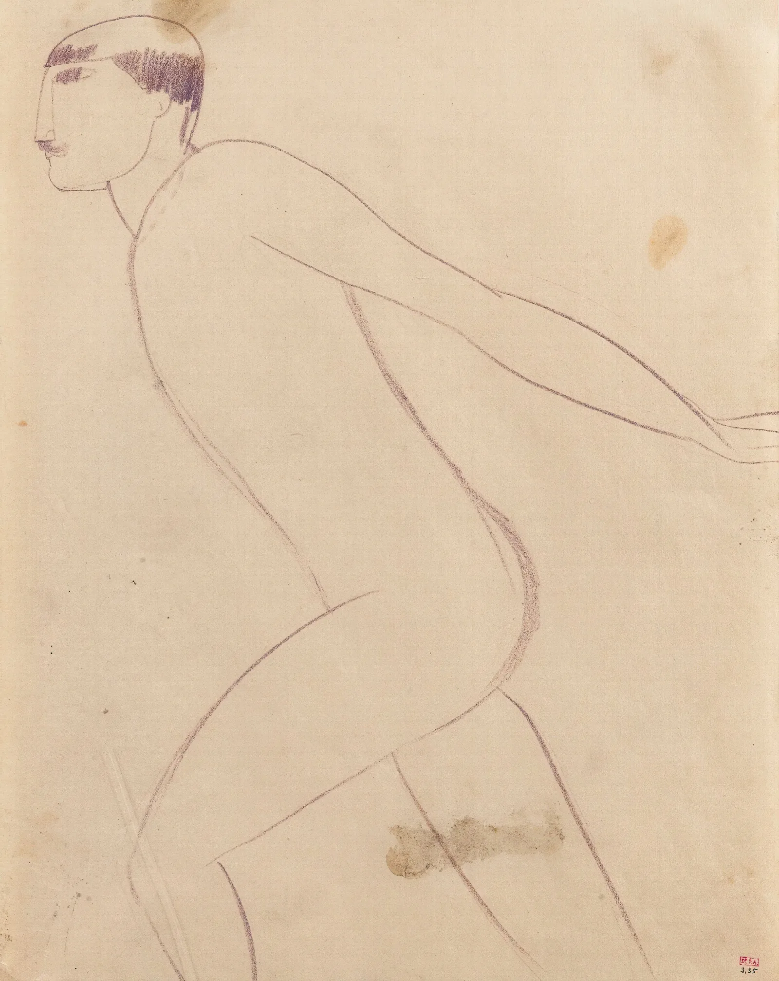 Athlete De Foire Ou De Cirque De Profil Wall Art by Amedeo Modigliani - Canvas Print