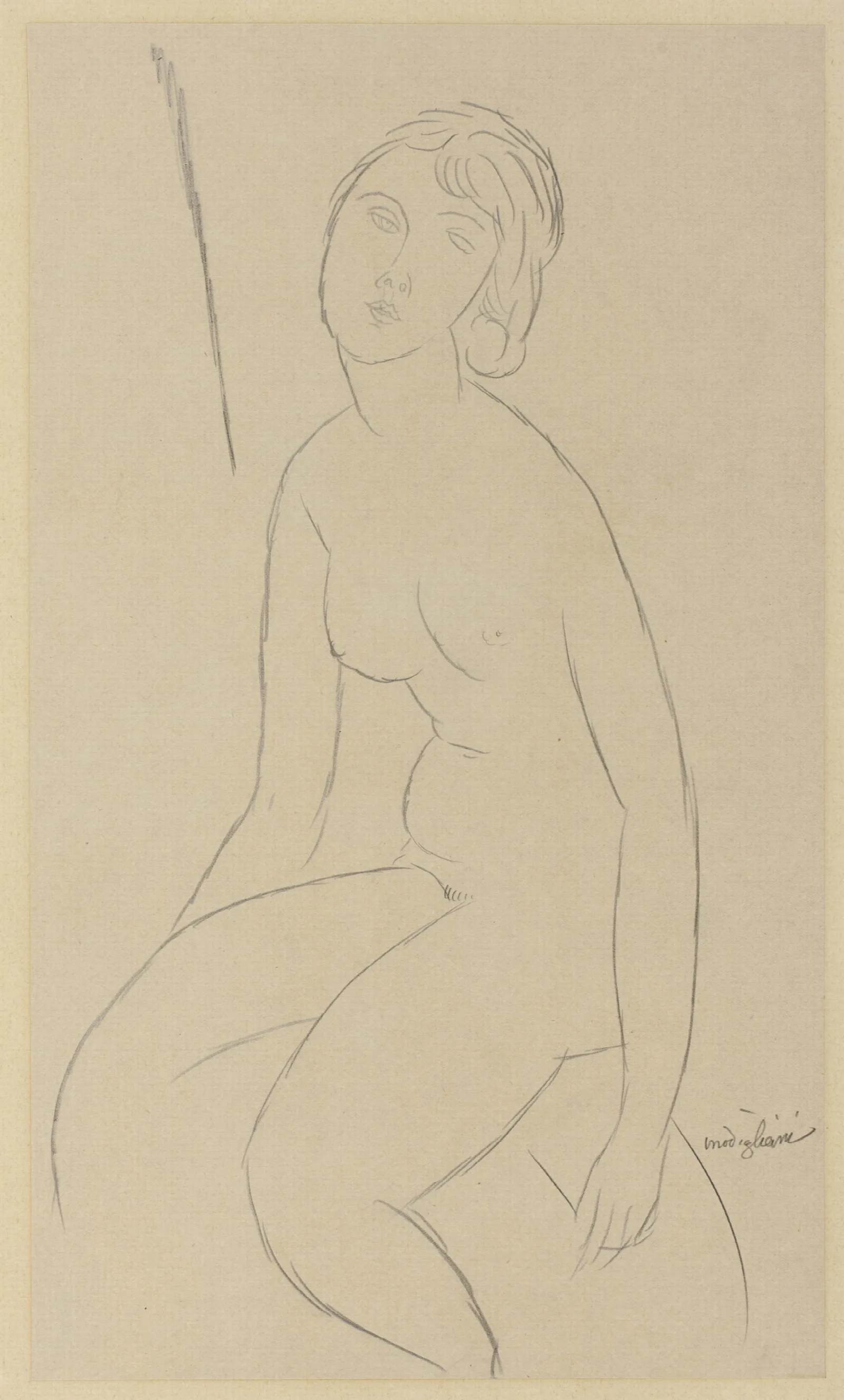 Seated Nude 17 Wall Art by Amedeo Modigliani - Canvas Print