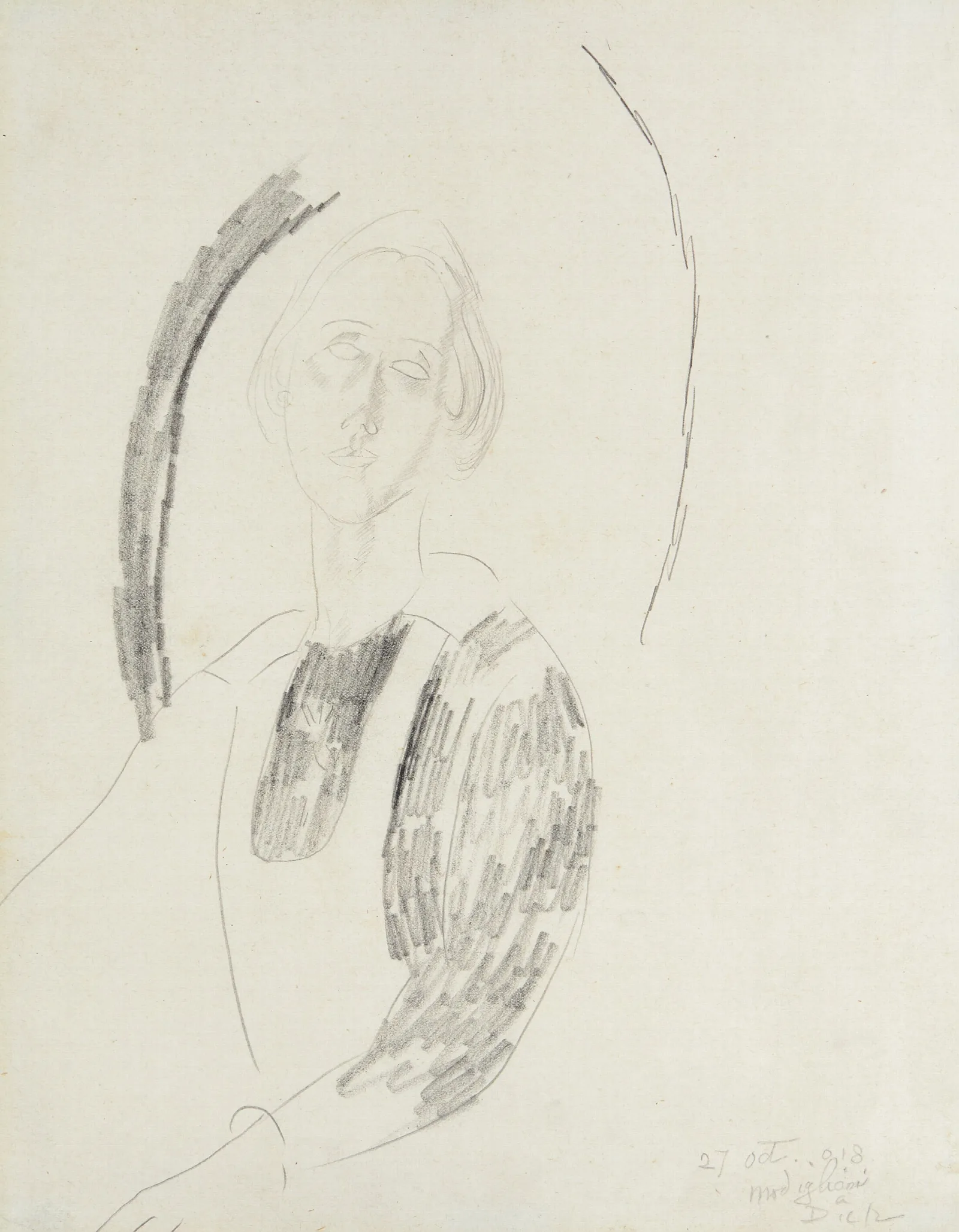 Portrait De Femme Annie Bjarne Wall Art by Amedeo Modigliani - Canvas Print