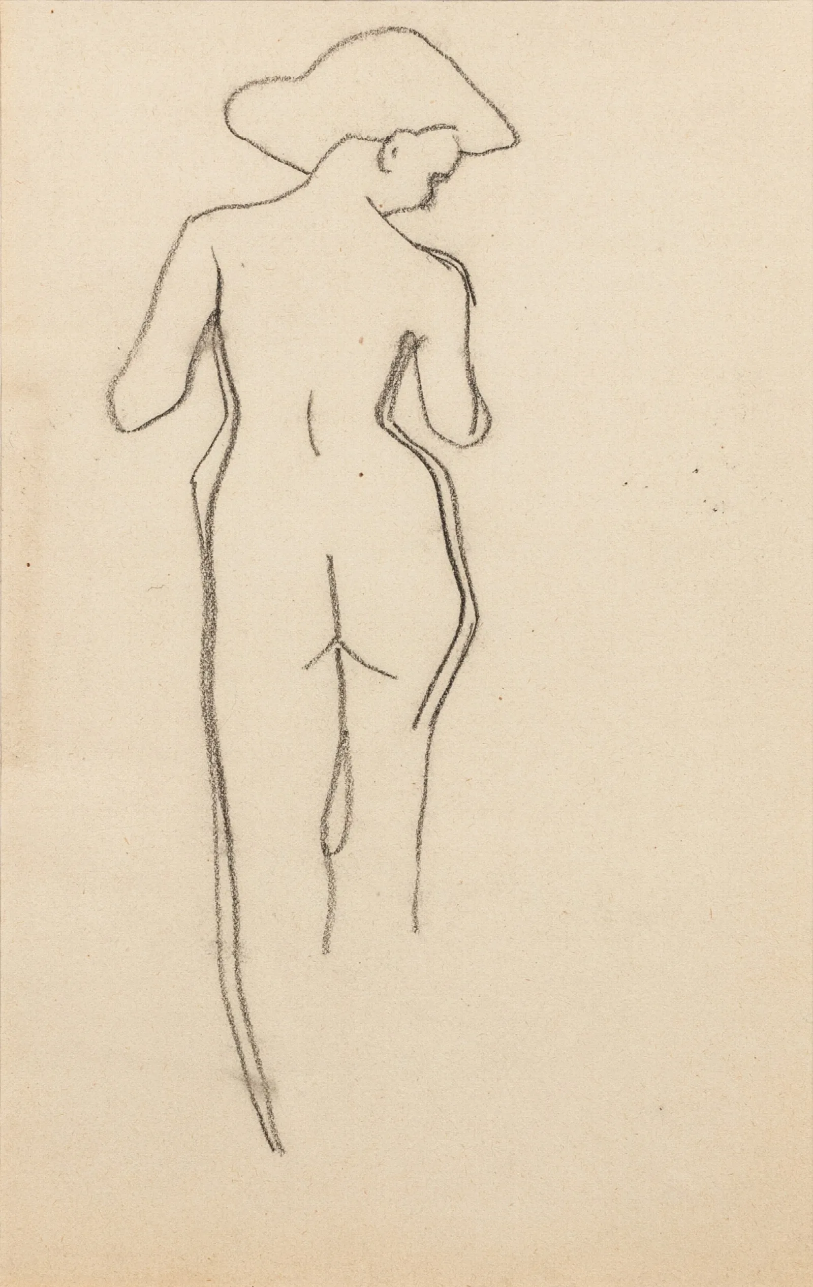 Esquisse De Femme Nue De Dos Wall Art by Amedeo Modigliani - Canvas Print