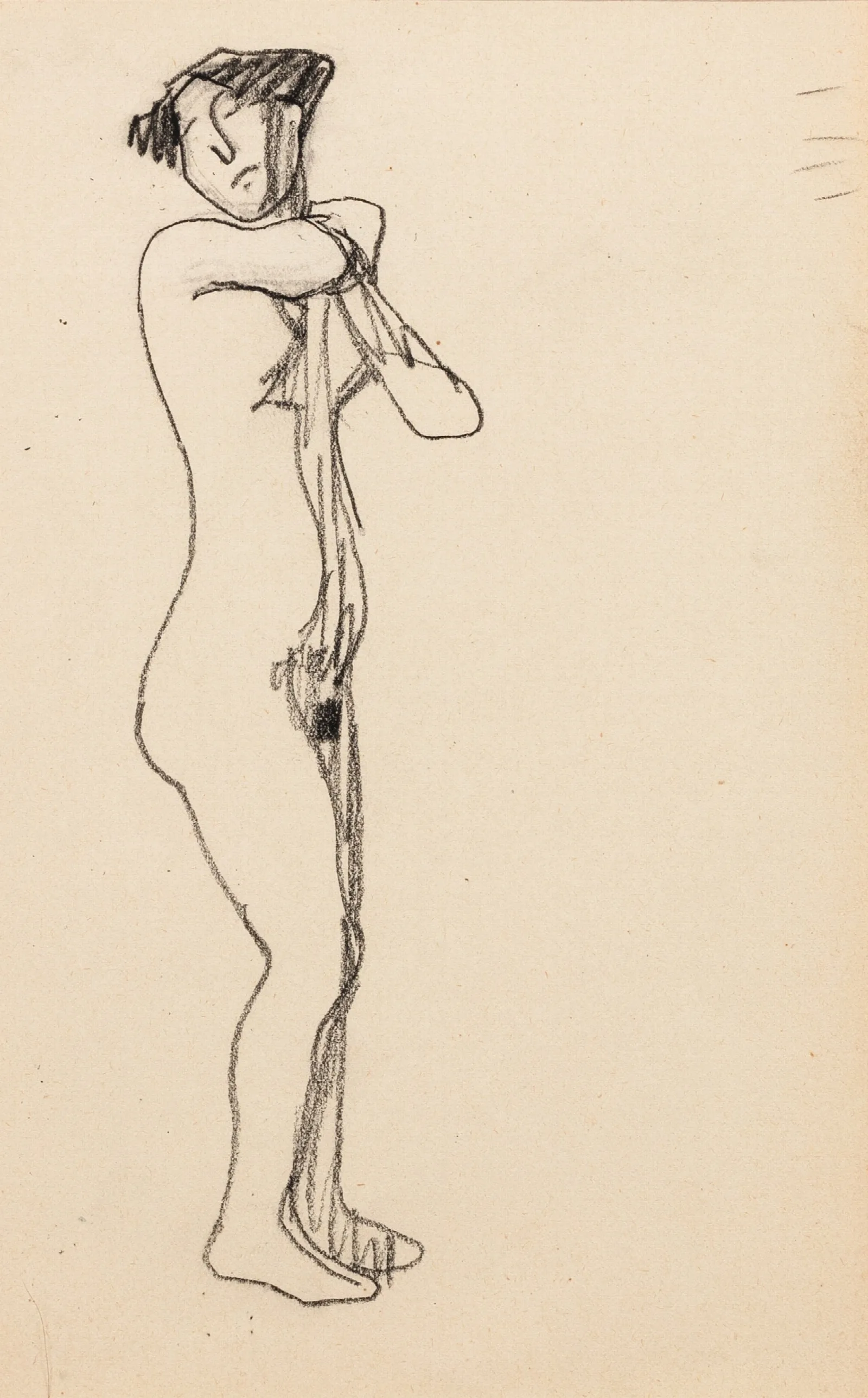 Femme Nue Debout De Trois Quarts Vers La Droite Wall Art by Amedeo Modigliani - Canvas Print