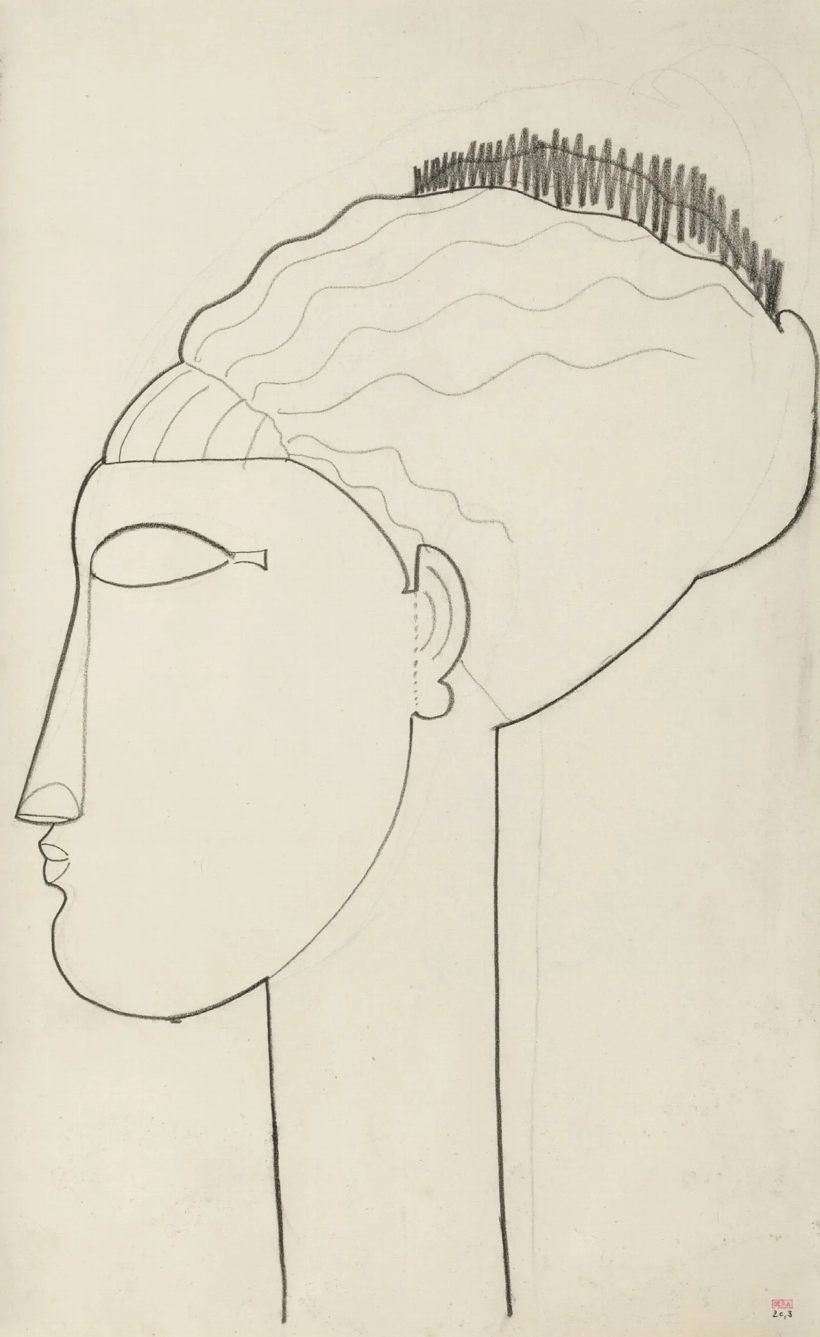 Tete Profil Gauche Wall Art by Amedeo Modigliani - Canvas Print