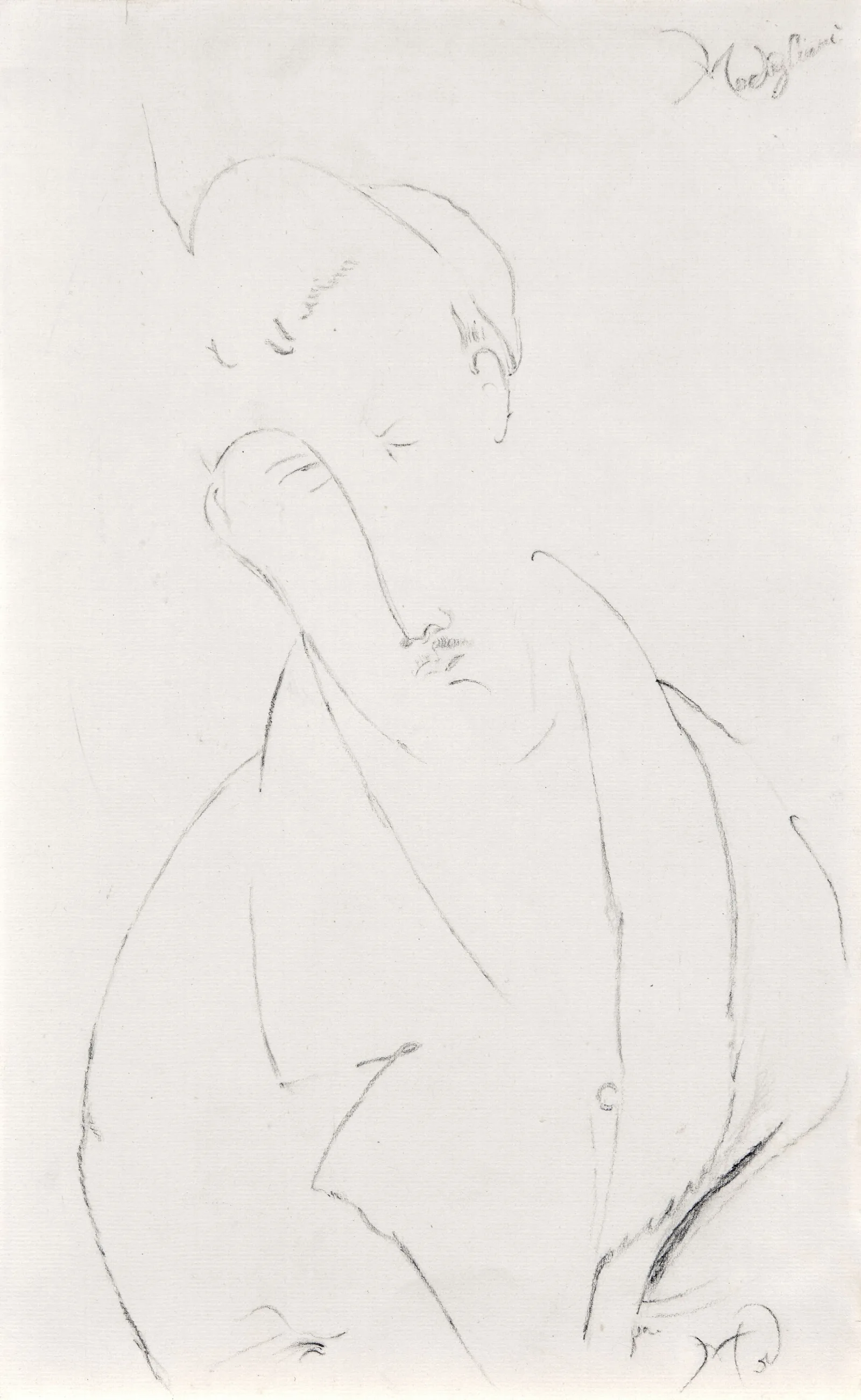 Homme Avec Une Moustache Wall Art by Amedeo Modigliani - Canvas Print