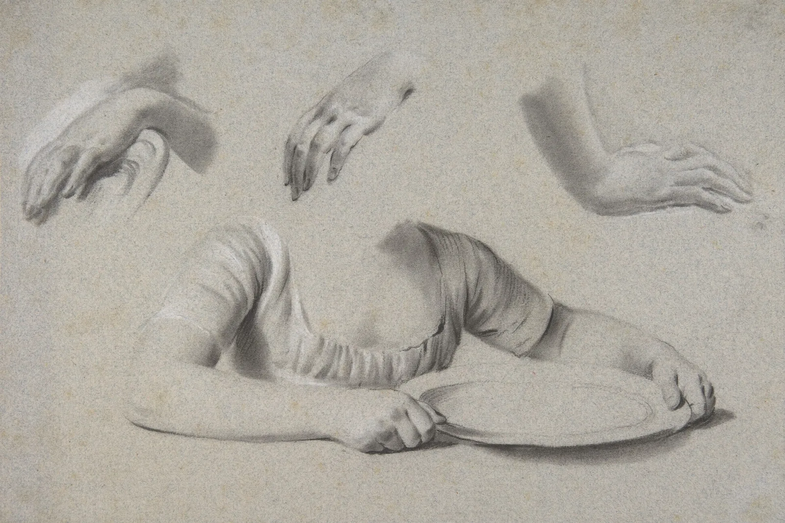 Studies Of Hands 2 Wall Art by Louis-Léopold Boilly - Canvas Print
