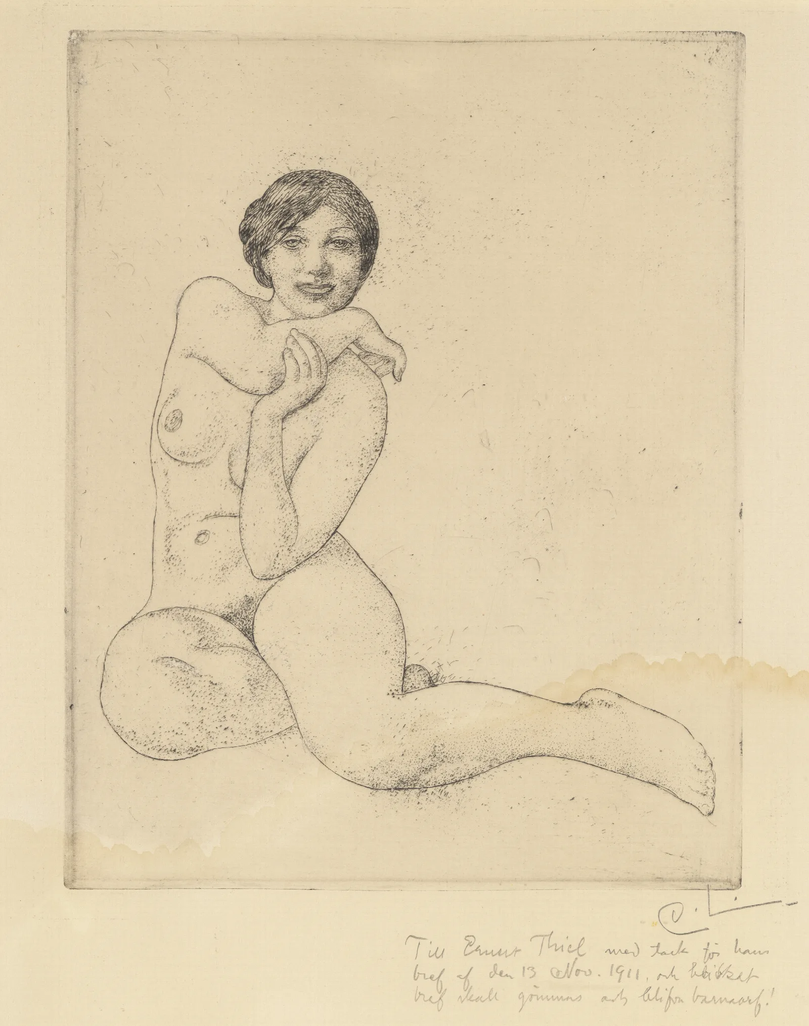 Sitting Model Wall Art by Carl Larsson - Canvas Print