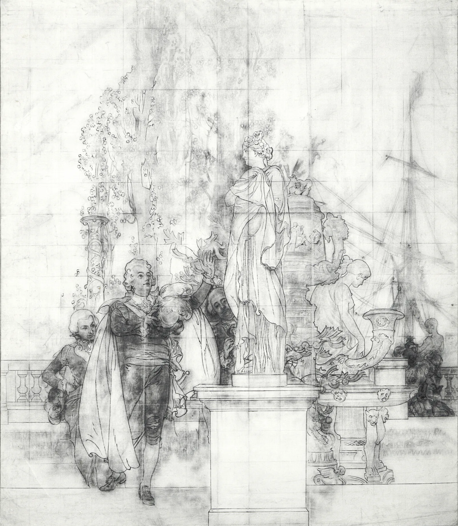 Patron Of The Fine Arts And Founder Of The Museum King Gustav Iii Of Sweden Recieving Antique Pieces Of Art Wall Art by Carl Larsson - Canvas Print