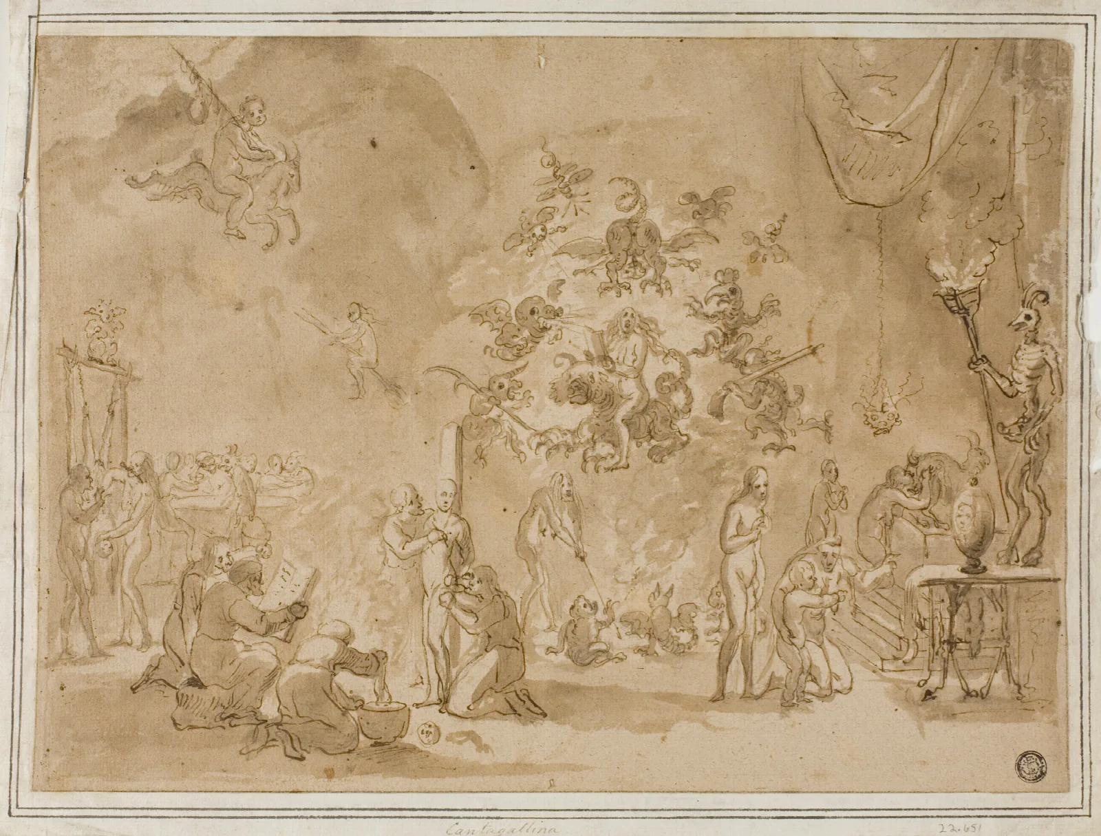 Scene Of Witchcraft And Devil Worship Wall Art by David Teniers The Younger - Canvas Print