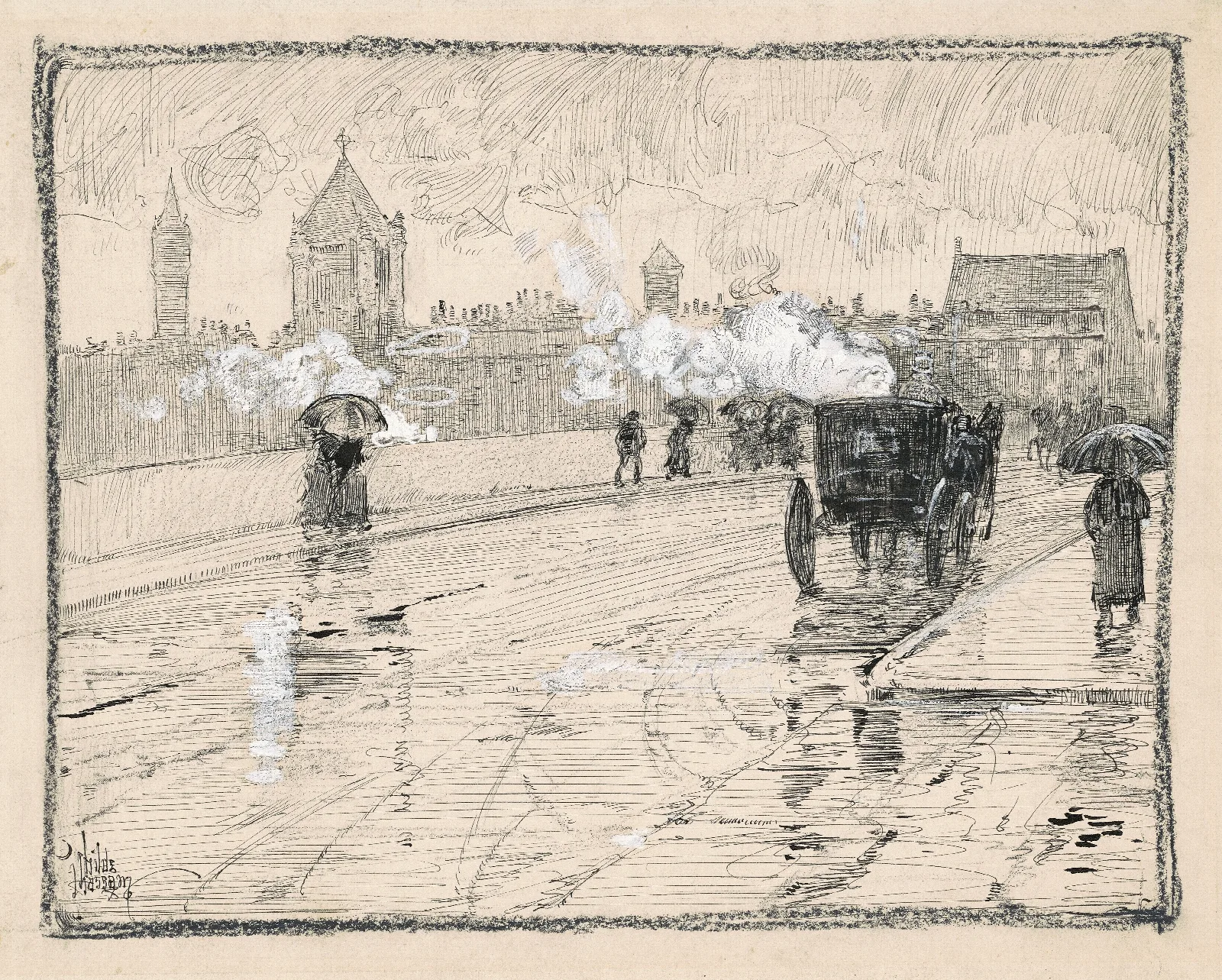 Rainy Day Boston Wall Art by Childe Hassam - Canvas Print
