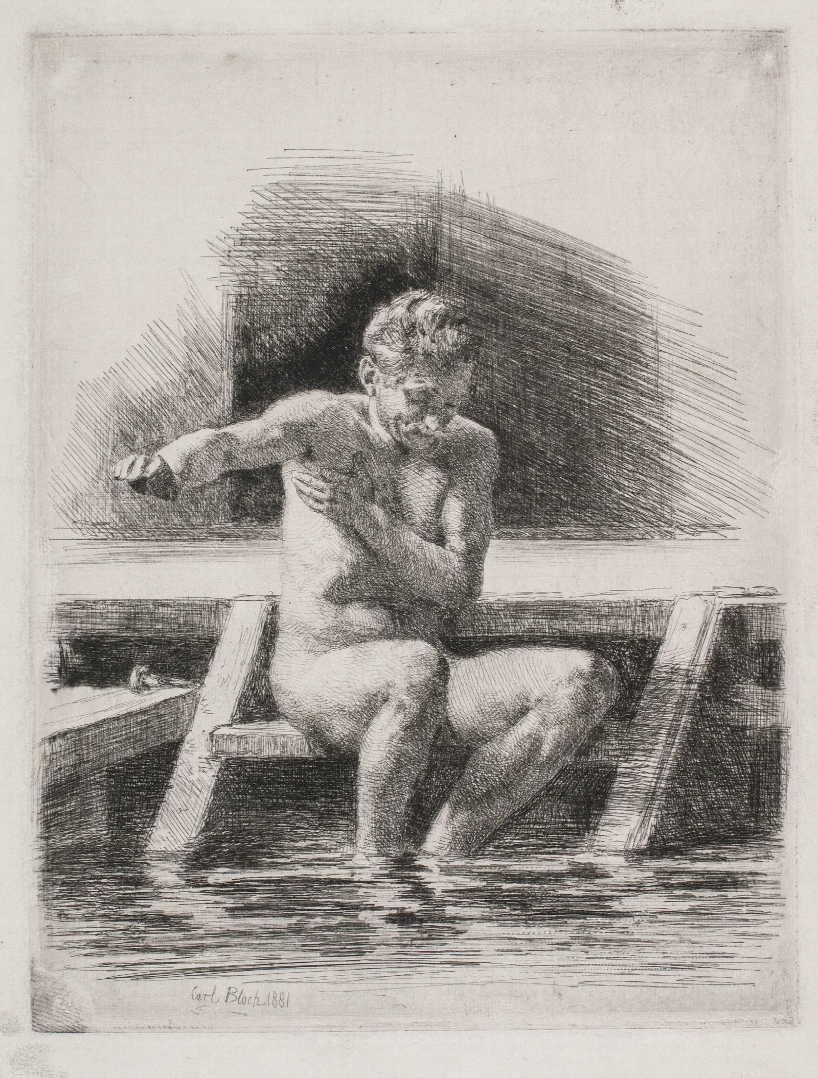 The Bathing Man Wall Art by Carl Bloch - Canvas Print