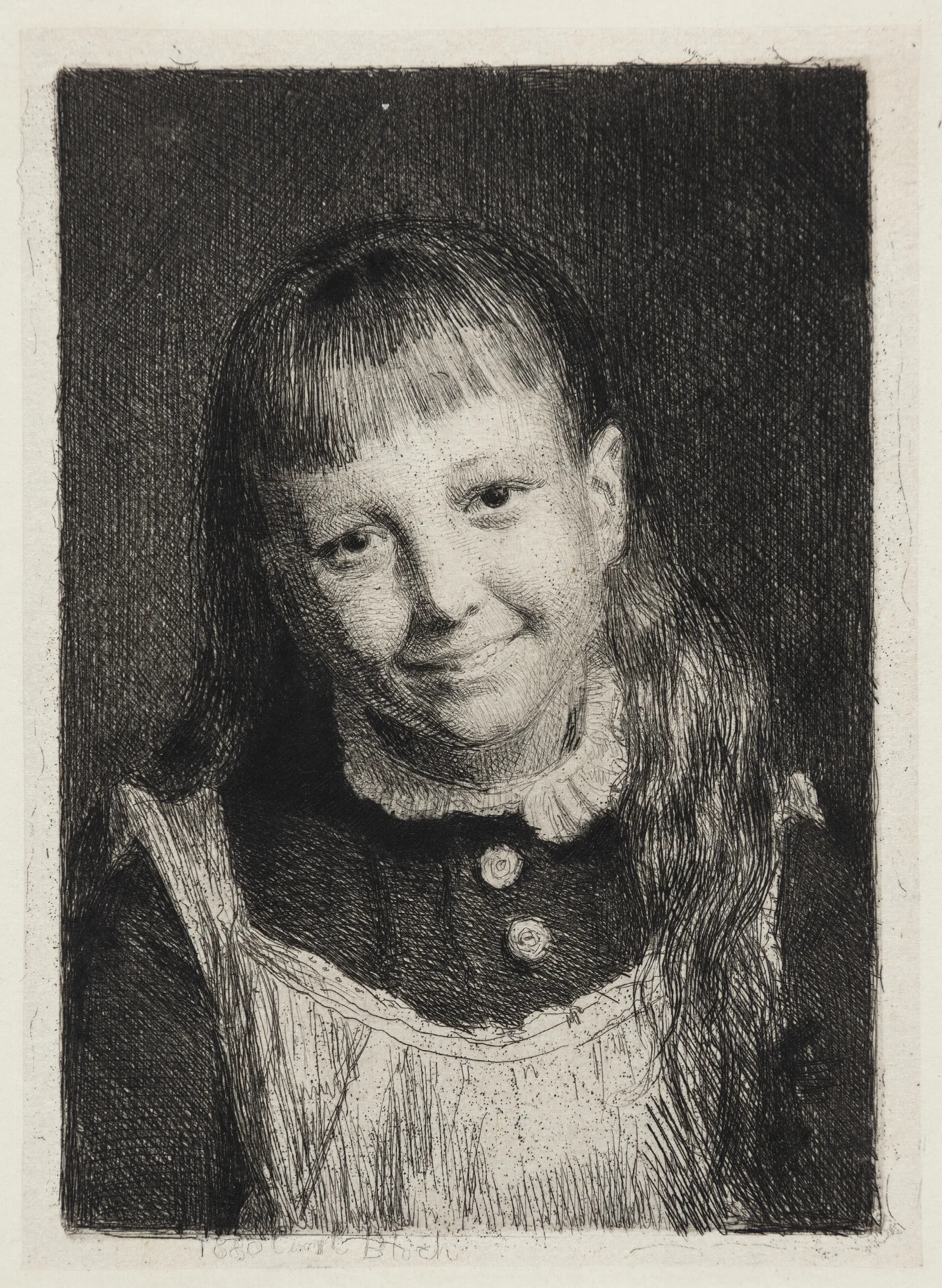 The Laughing Girl Portrait Of Ida Alma Bloch Wall Art by Carl Bloch - Canvas Print