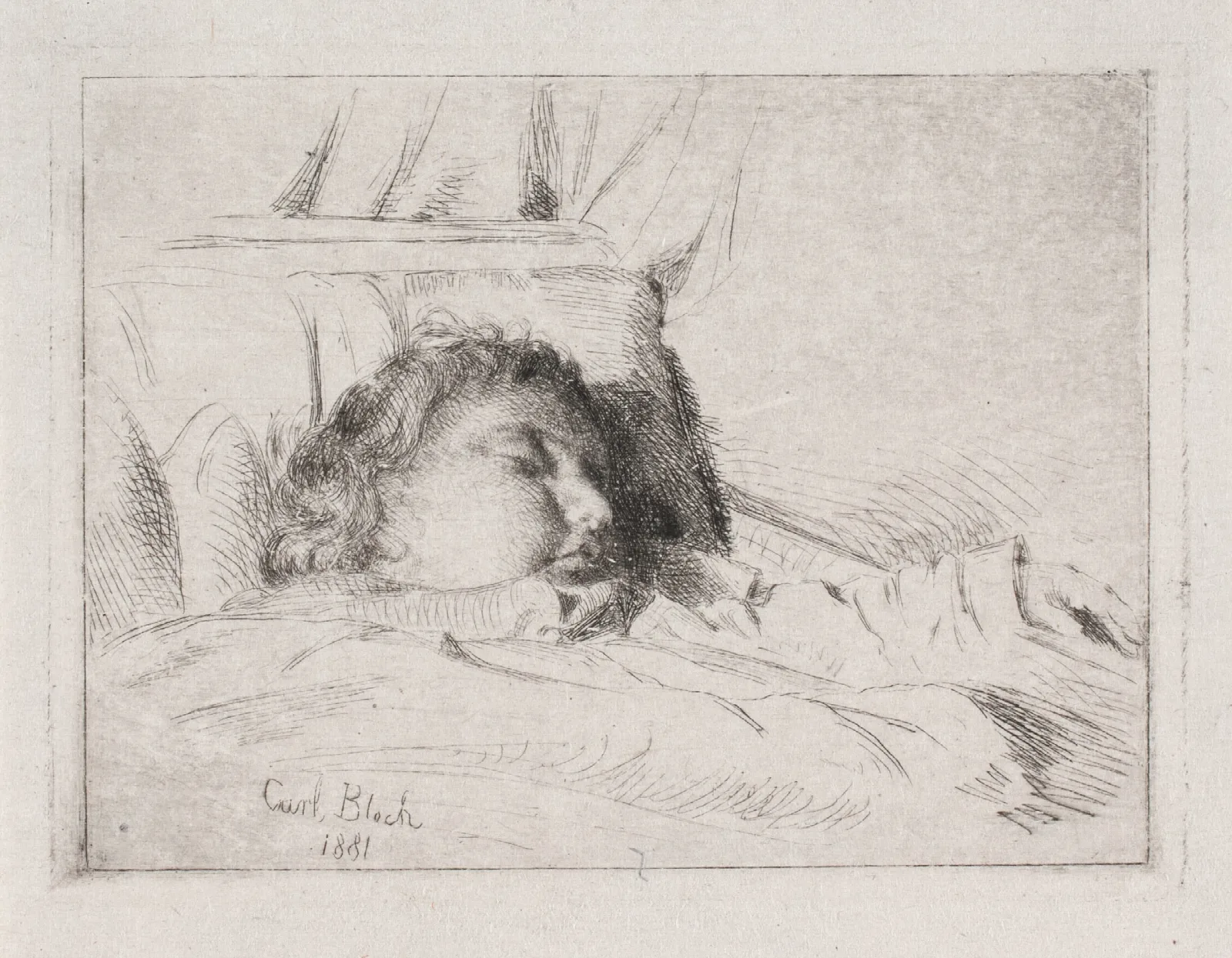 The Sleeping Child Wall Art by Carl Bloch - Canvas Print