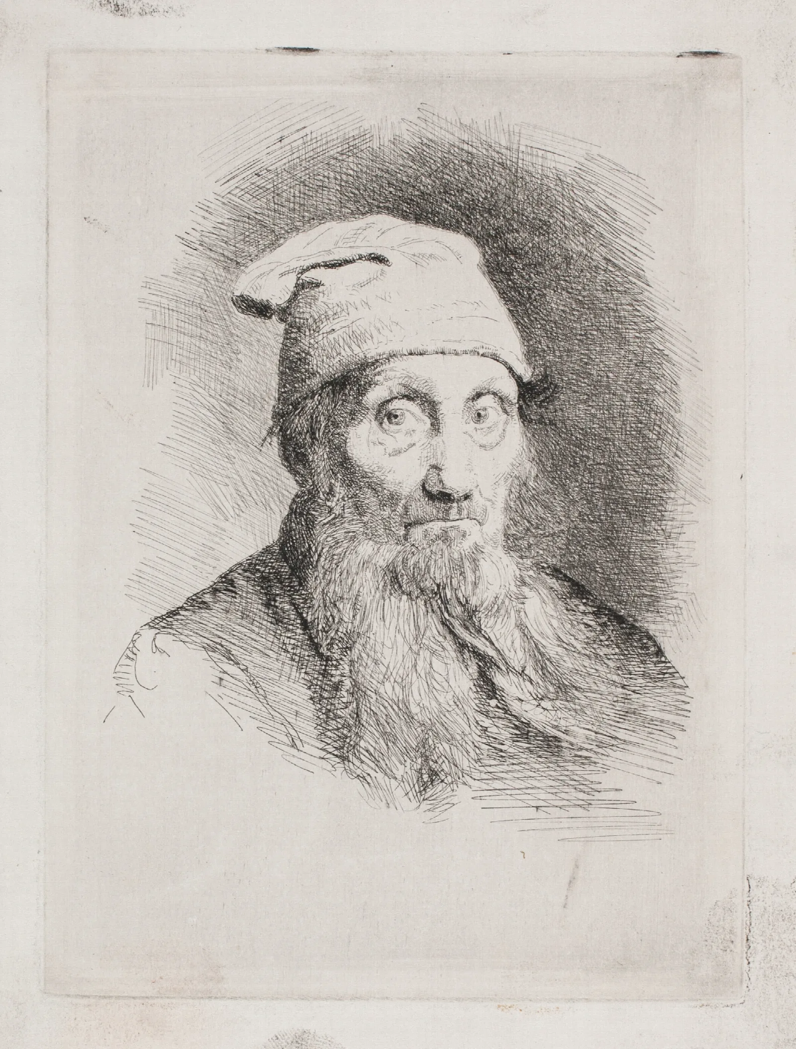 En Gammel Mand Med Hue Brystbillede Wall Art by Carl Bloch - Canvas Print
