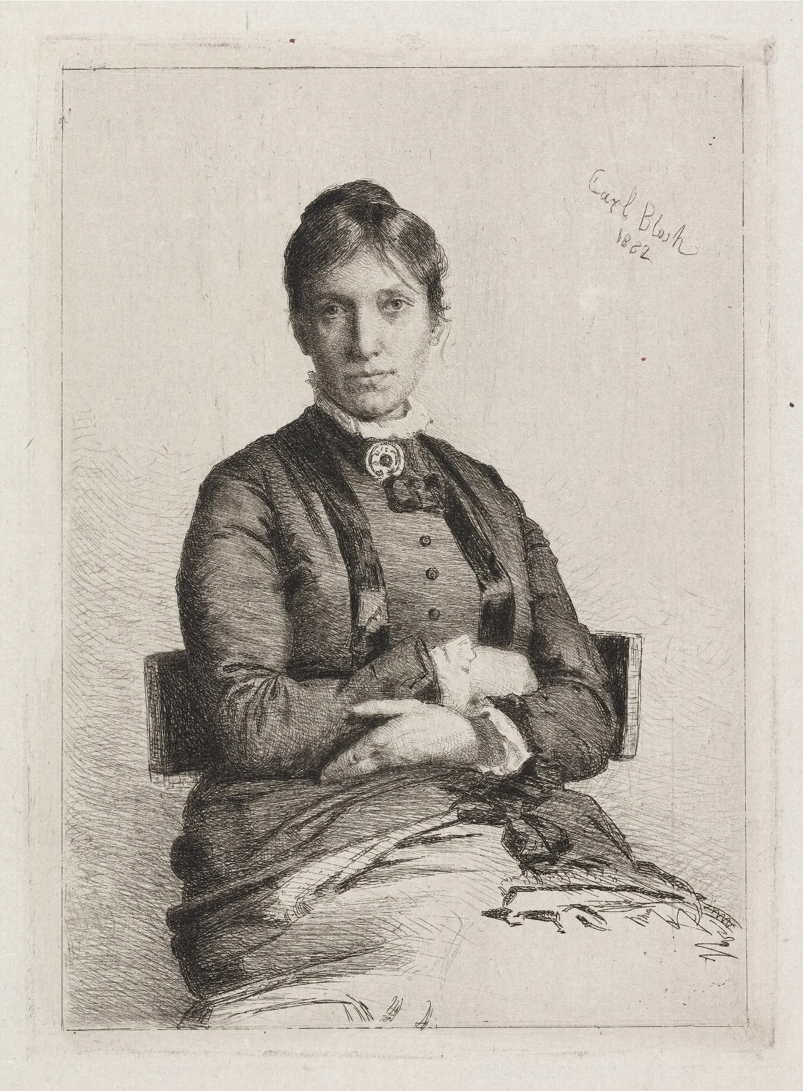Portrait Of Alma Bloch Nee Trepka Wall Art by Carl Bloch - Canvas Print