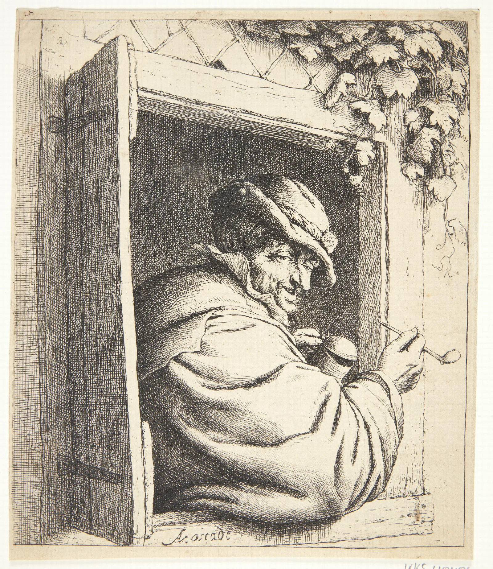 The Smoker In The Window Wall Art by Adriaen van Ostade - Canvas Print