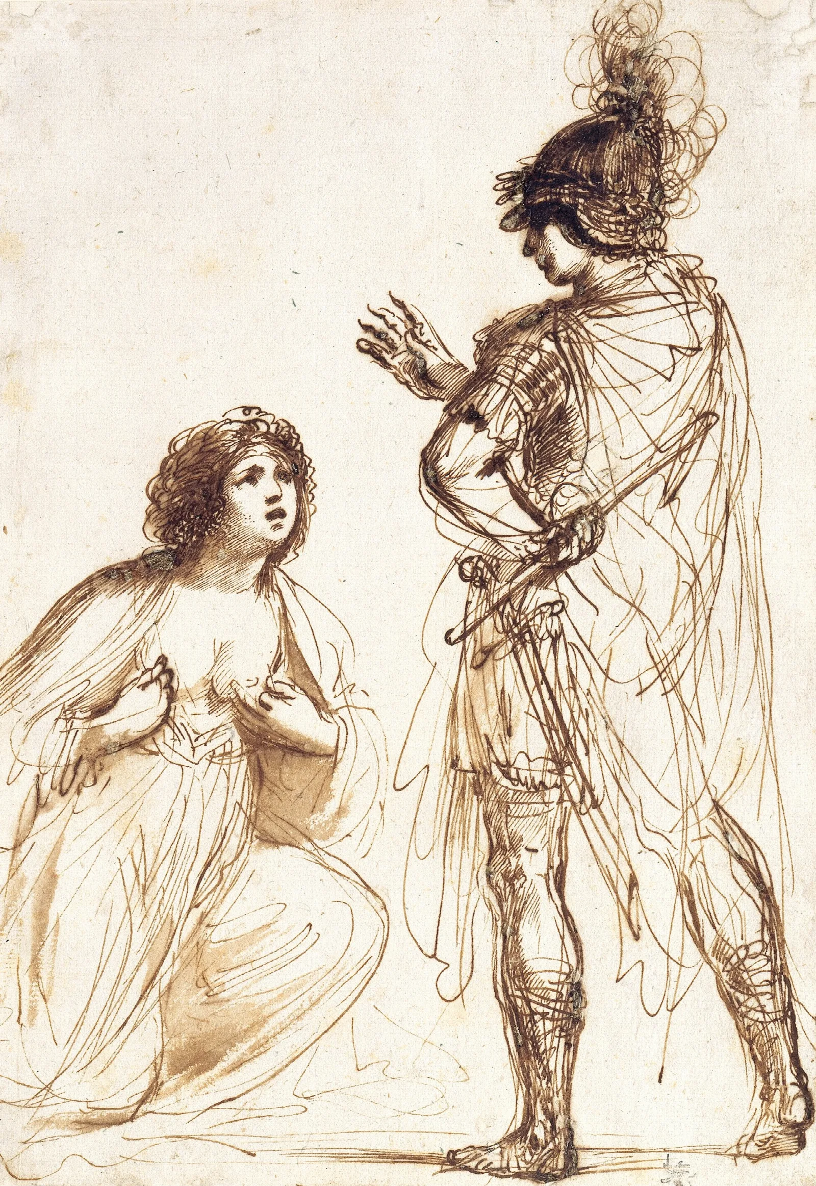 Cleopatra And Octavian 2 Wall Art by Guercino - Canvas Print